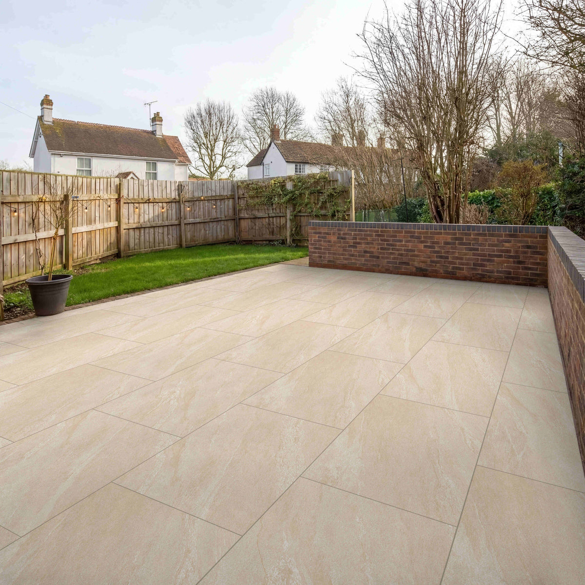 Notion Beige Outdoor Porcelain Paving Slabs 600x900mm R11 Anti