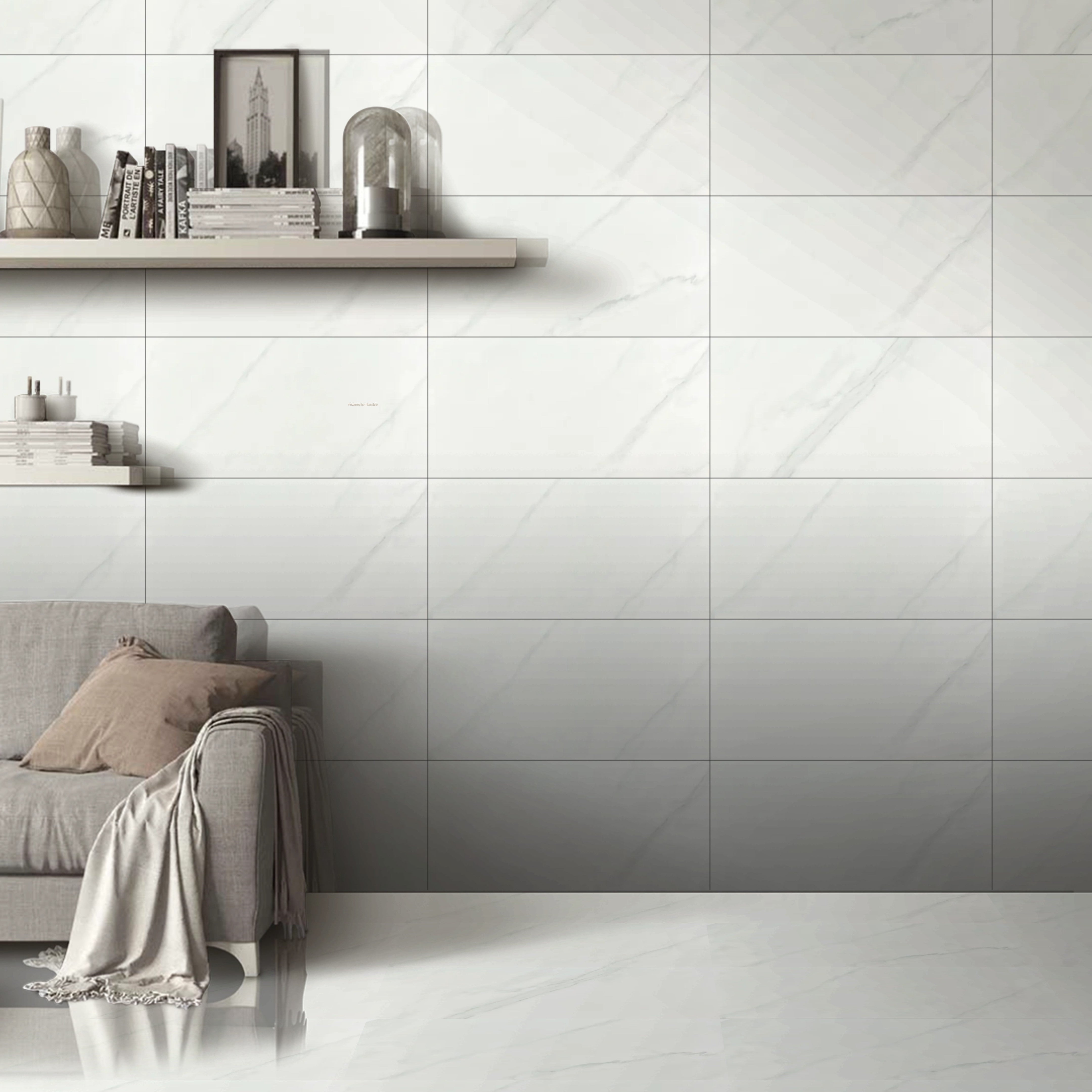 Shadowed Vein Carrara Gloss Ceramic 30X60cm Kitchen Bathroom Wall Tiles