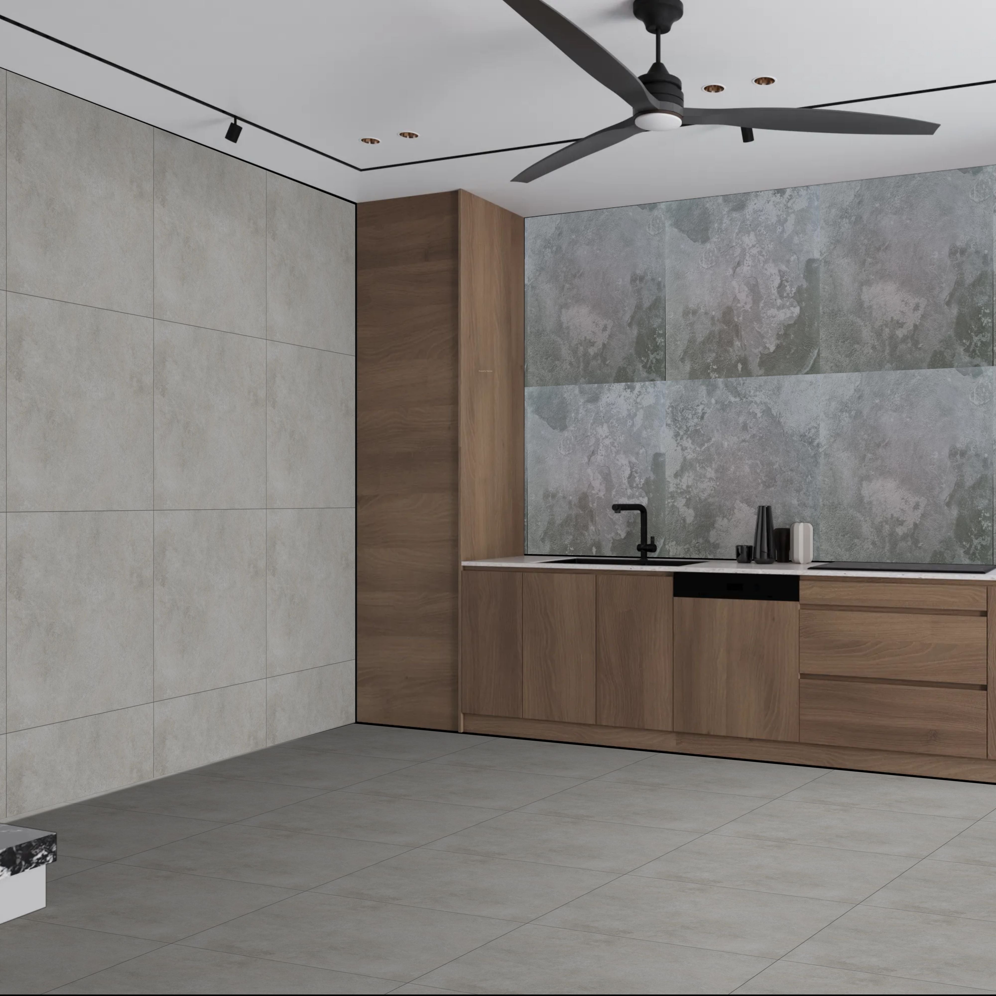 Slatewing Smokey Grey Stone Effect Porcelain 60x60cm Wall And Floor Tile