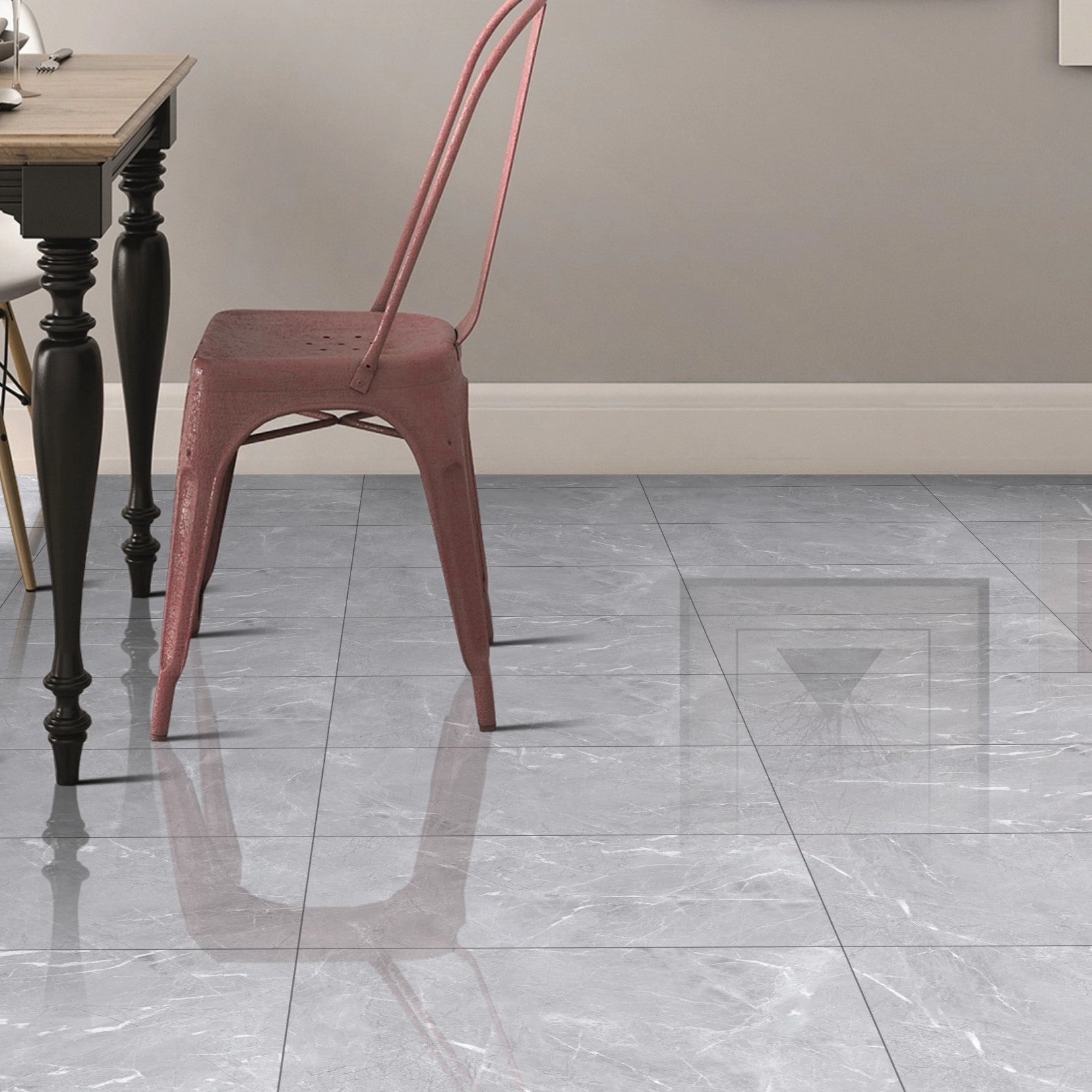 Misty Ocean Grey Glossy Porcelain 30X60cm Wall Floor Tiles