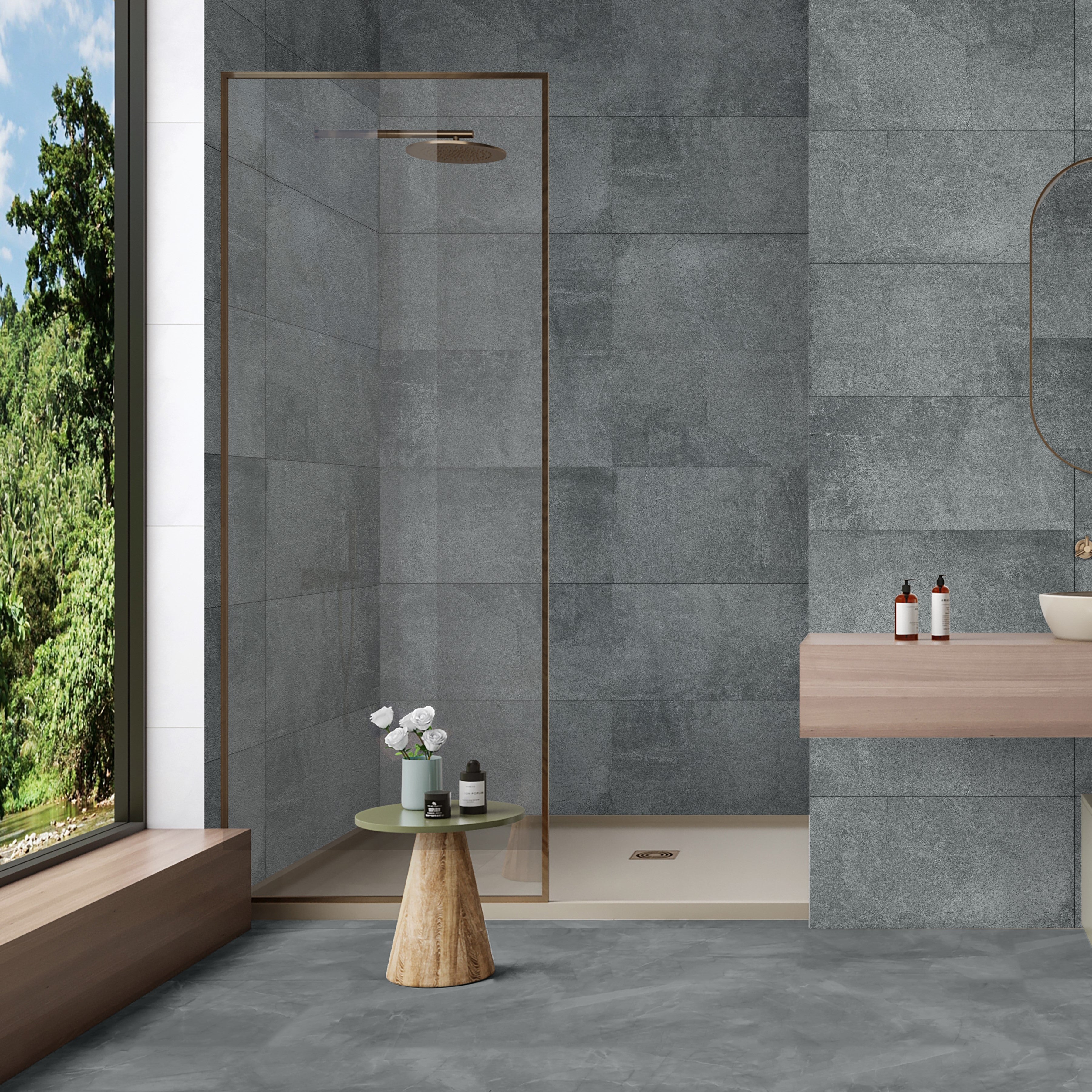 Slate Ash Grey Sugar Effect Porcelain 60x120cm Wall and Floor Tile