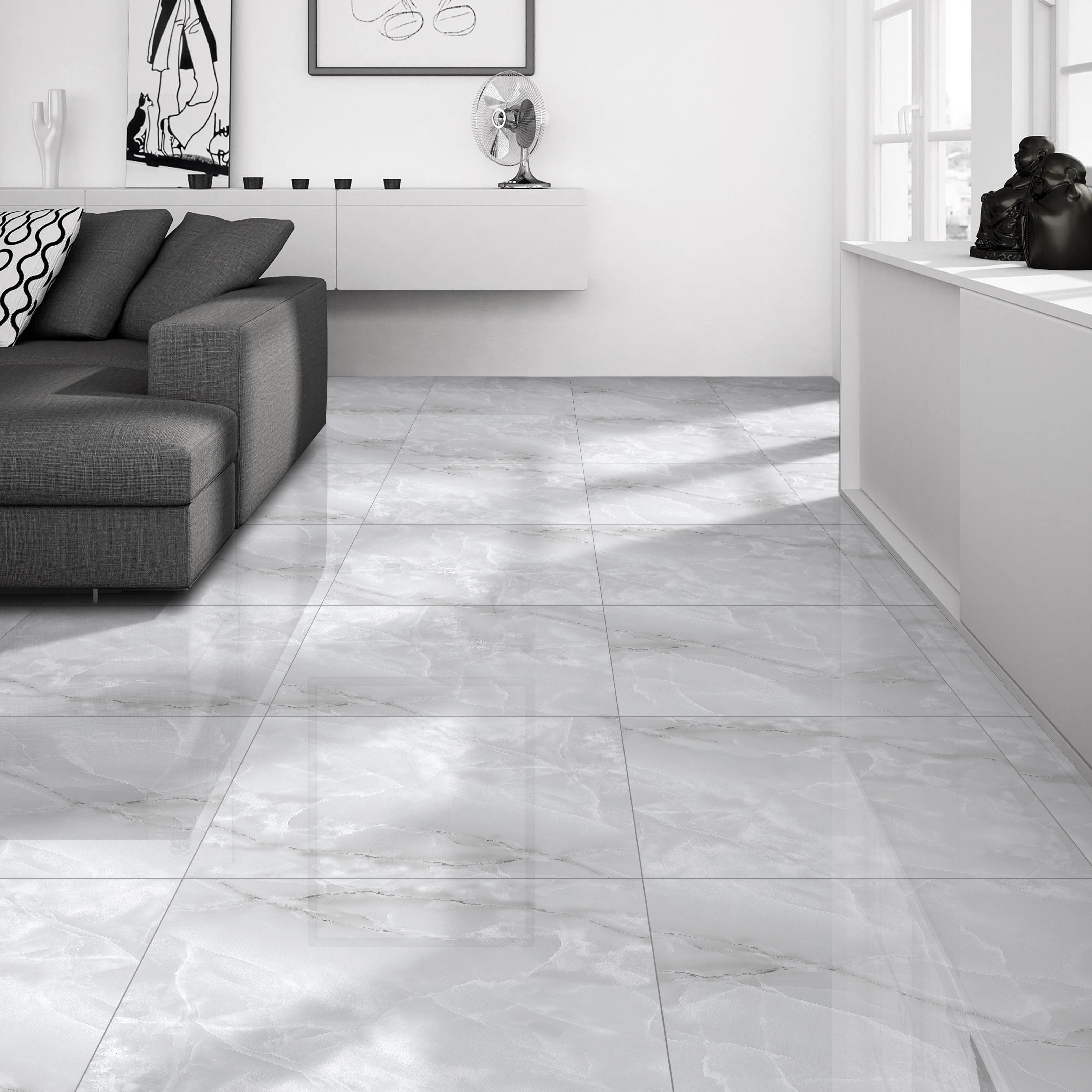 Azure Frost Onyx Gloss Porcelain 60X60cm Wall Floor Tile