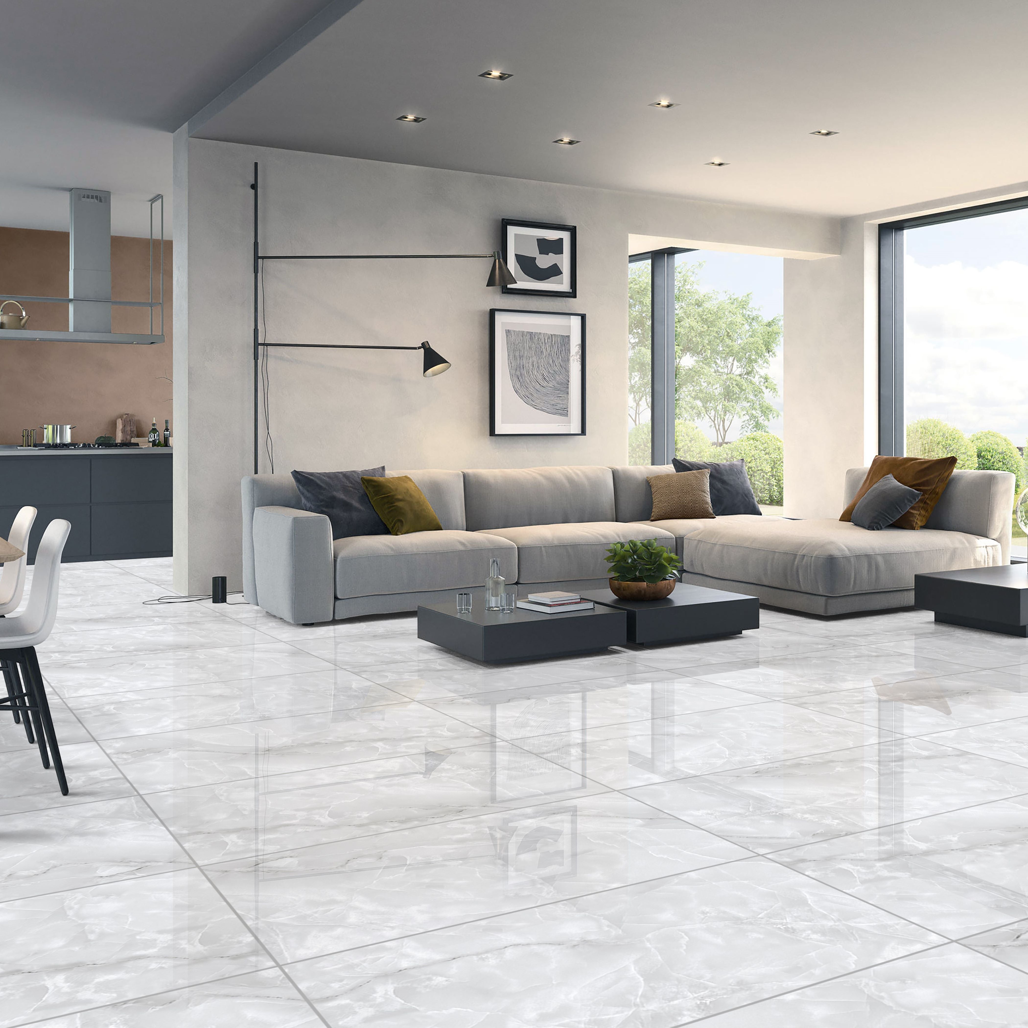 Azure Frost Onyx Gloss Porcelain 60x120cm Wall and Floor Tiles