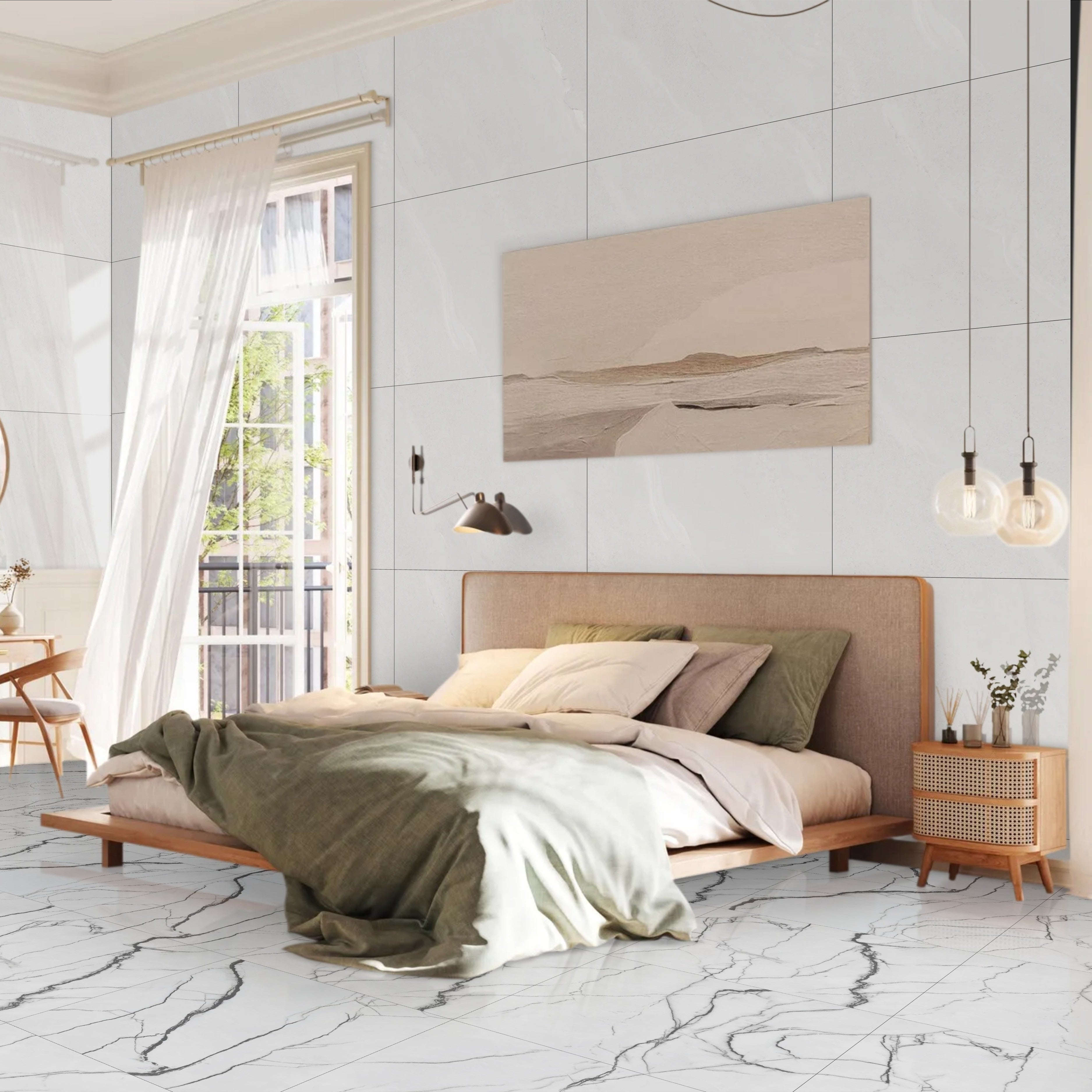 Alpine White Gloss Porcelain 60x60cm Wall and Floor Tiles