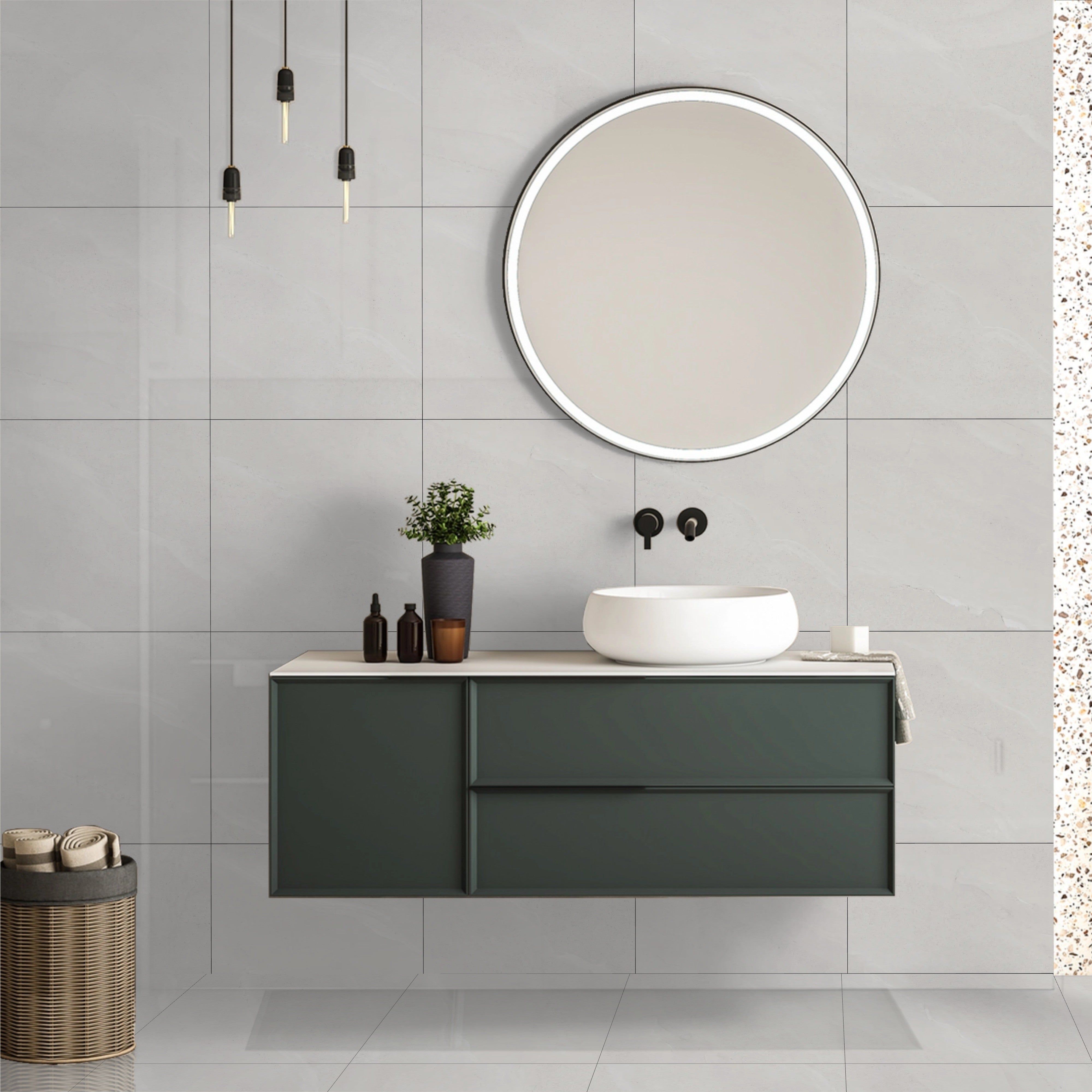 Alpine White Gloss Porcelain 60x60cm Wall and Floor Tiles