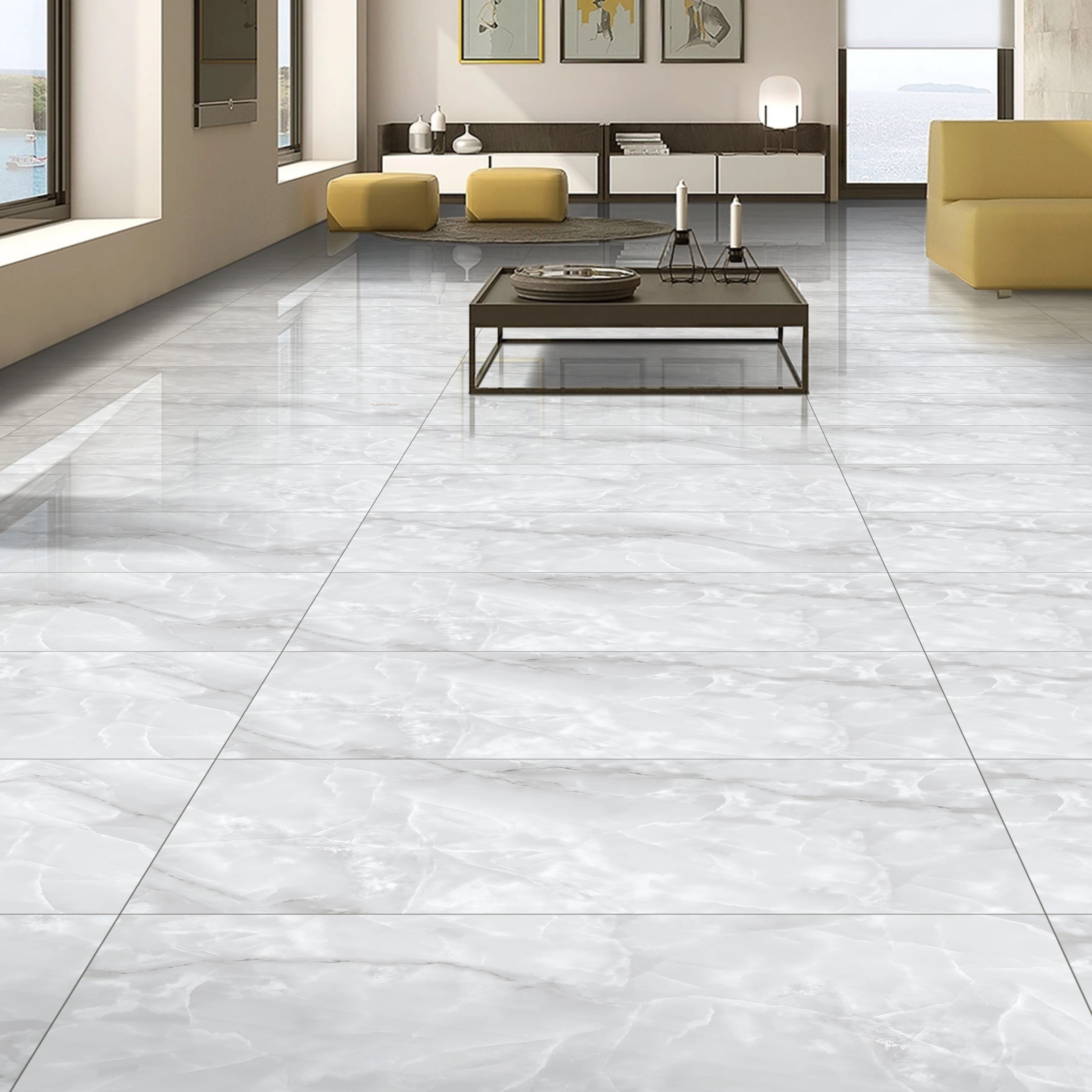 Azure Frost Onyx Gloss Porcelain 60x120cm Wall and Floor Tiles