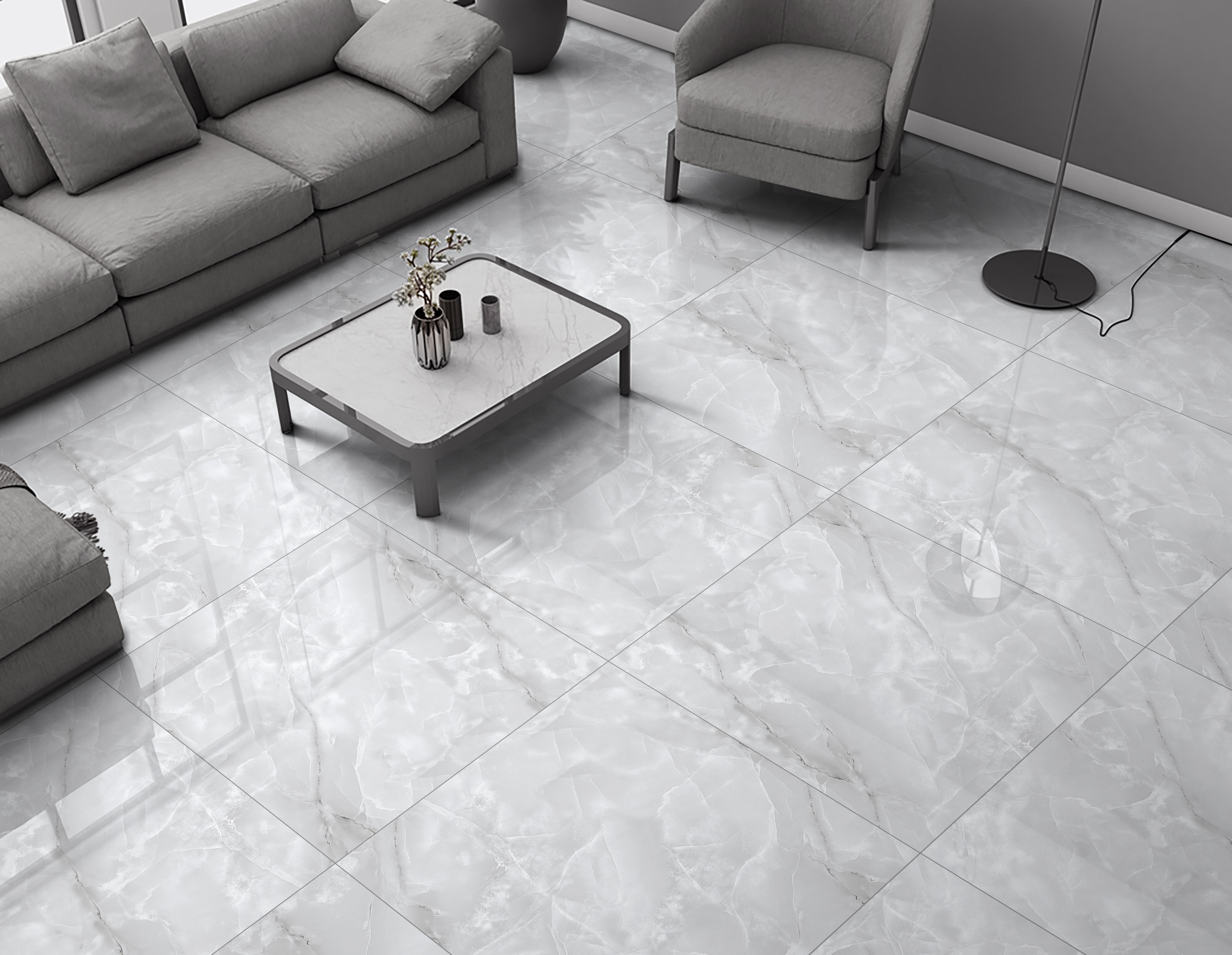 Azure Frost Onyx Gloss Porcelain 80x80cm Wall and Floor Tiles