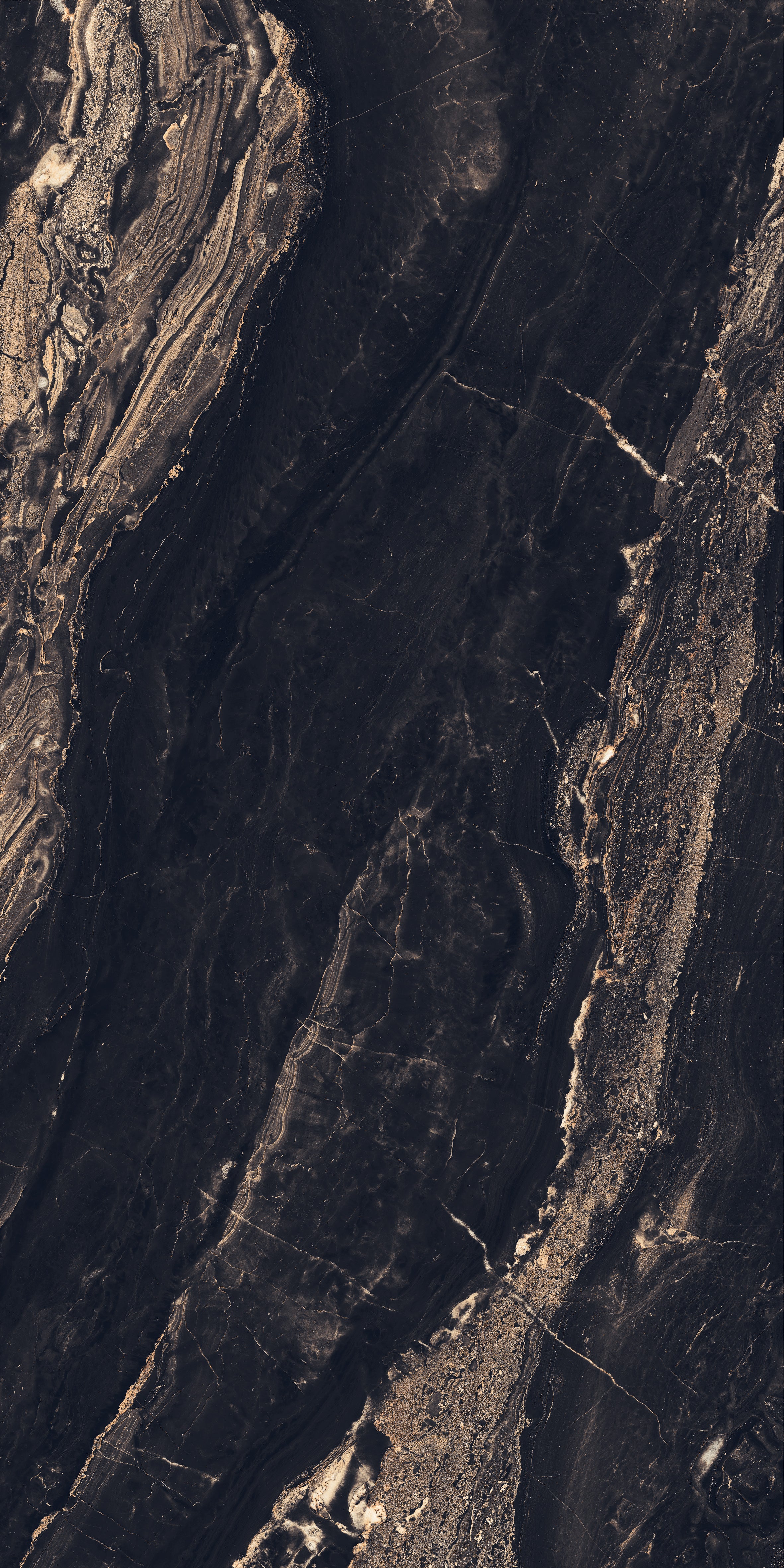 Black Luxe High Gloss Sugar and Glue Effect Porcelain 60x120cm Wall Floor Tiles