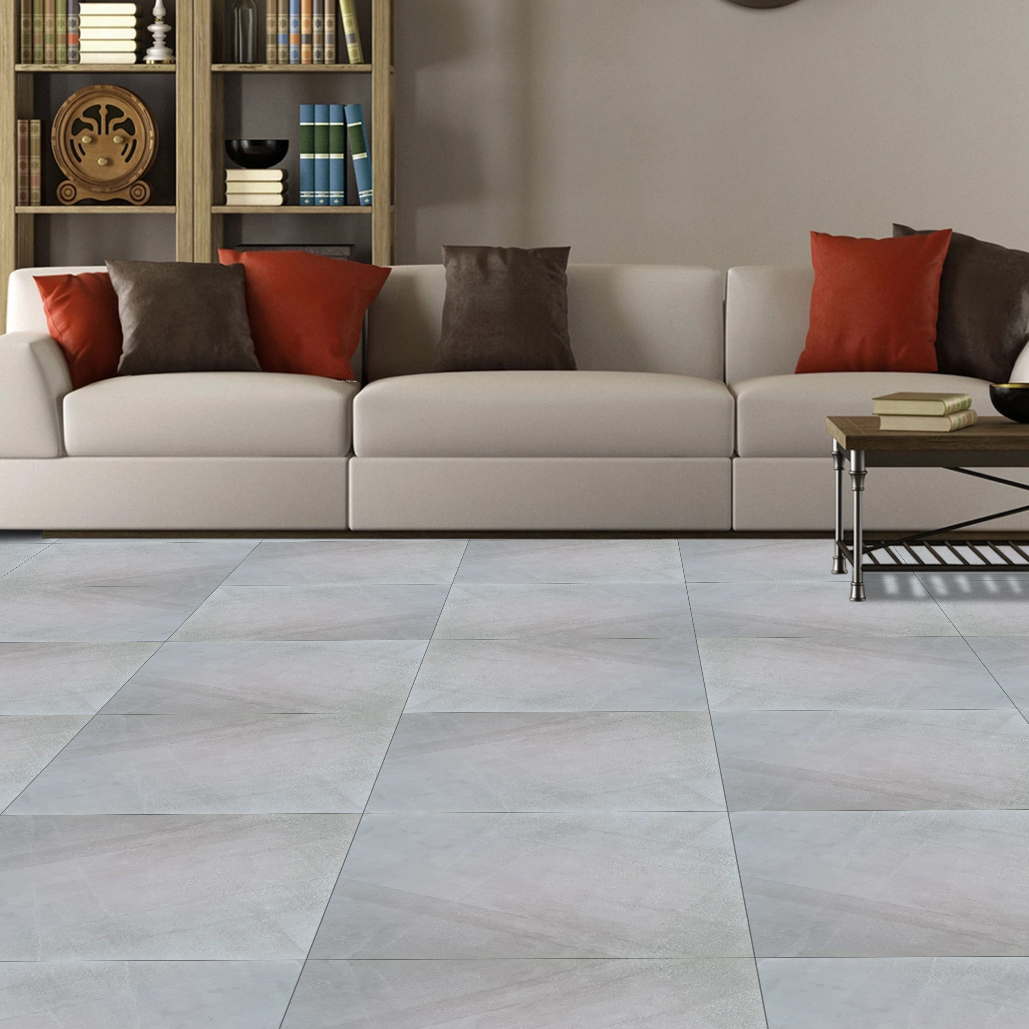 Lustrous Canvas Off White Textured Porcelain 60X60cm Wall Floor Tiles