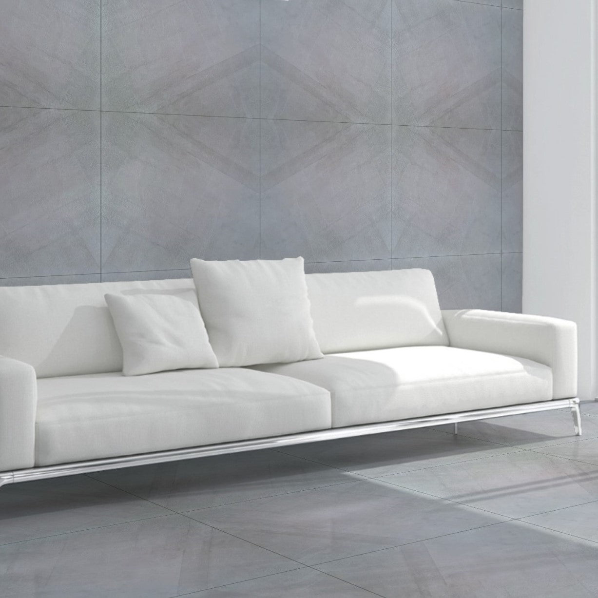 Lustrous Canvas Off White Textured Porcelain 60X60cm Wall Floor Tiles