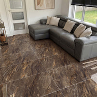 Bruno Brown High Gloss Porcelain 60x120cm Wall Floor Tiles