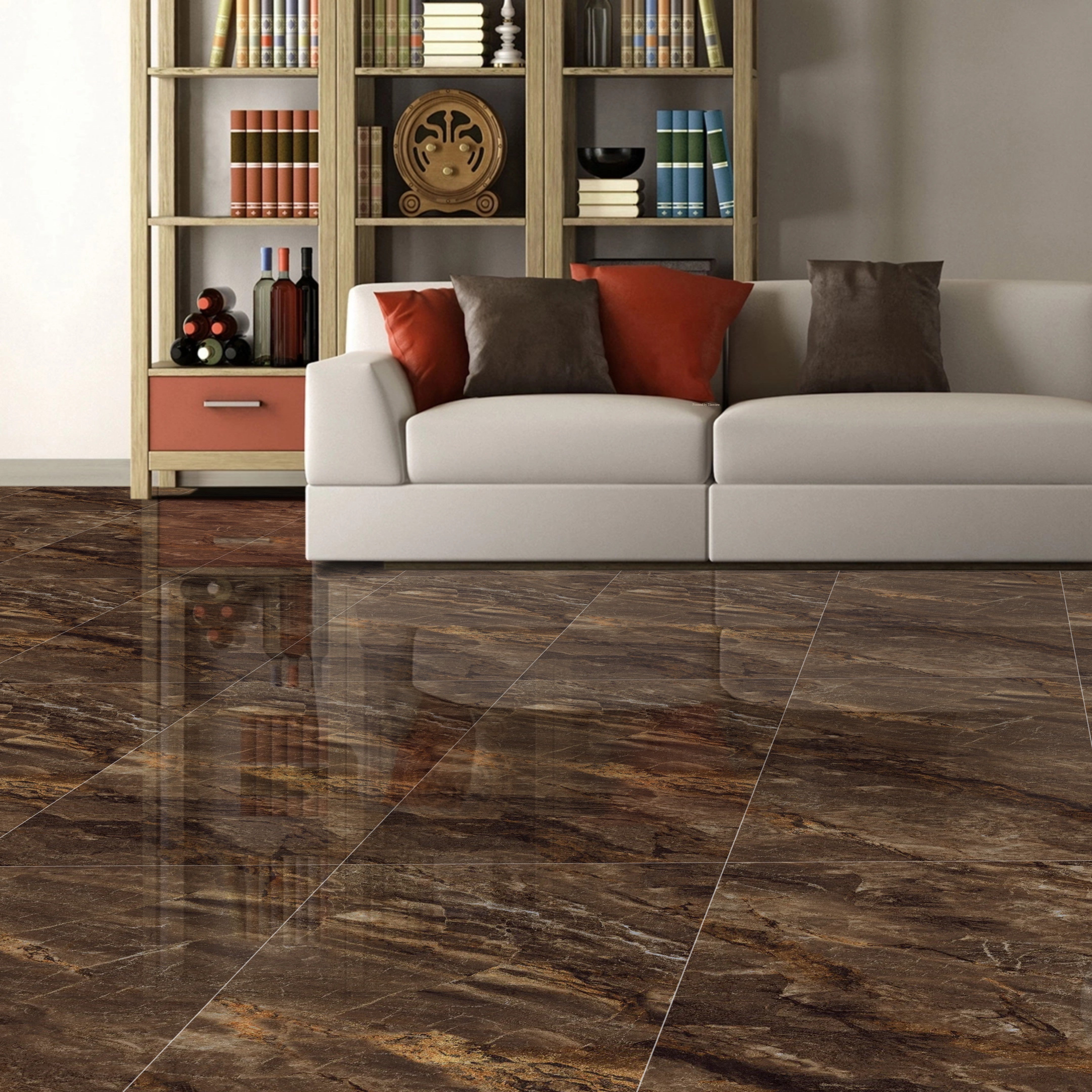 Bruno Brown High Gloss Porcelain 60x120cm Wall Floor Tiles