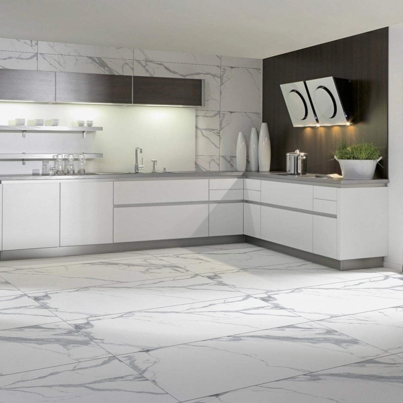 Veiny Calcatta Gloss Porcelain 60x120cm Kitchen Bathroom Wall Floor Tiles