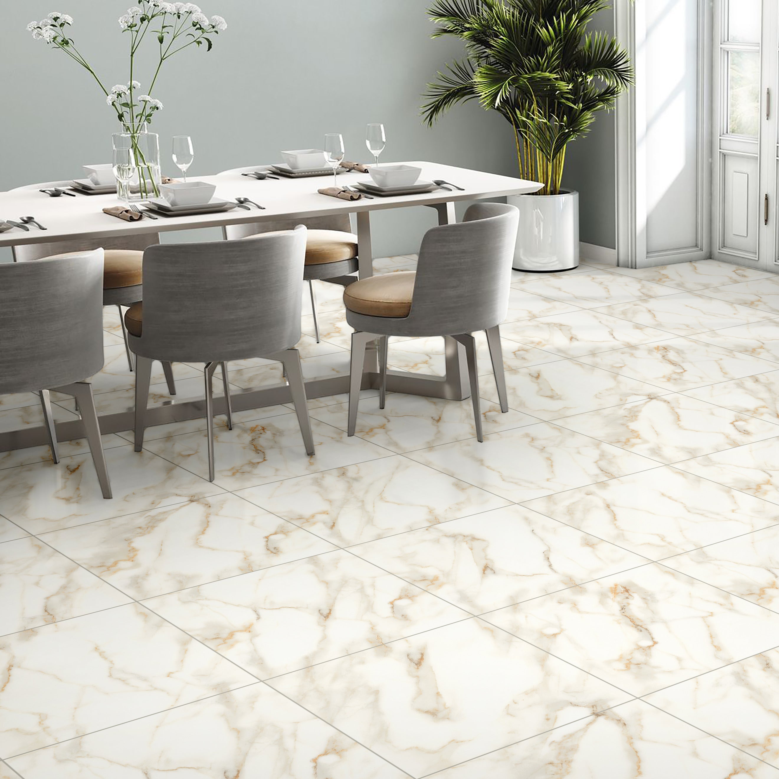 Honey Gold Marble Matt Porcelain 60x60cm Wall and Floor Tiles