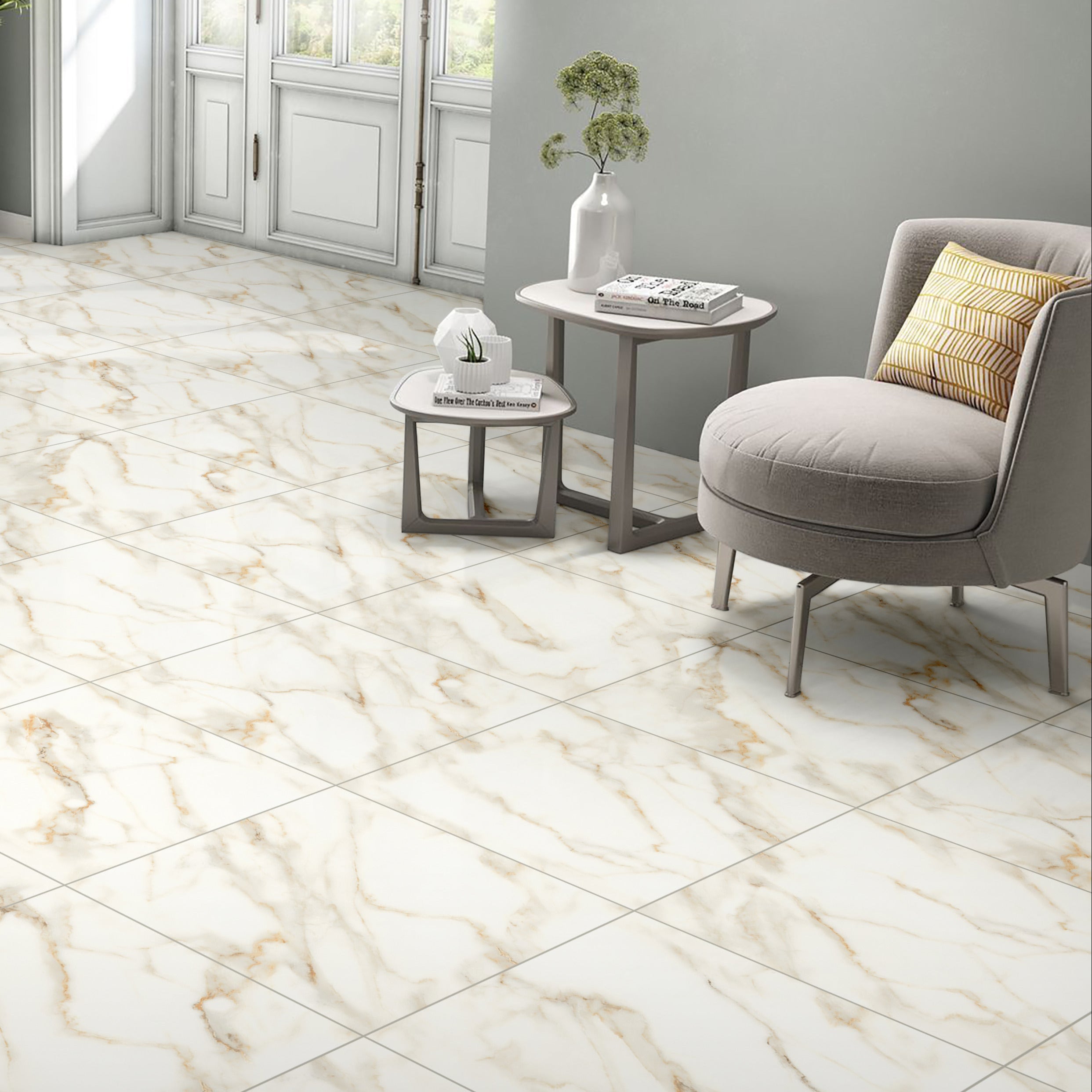 Honey Gold Marble Matt Porcelain 60x60cm Wall and Floor Tiles