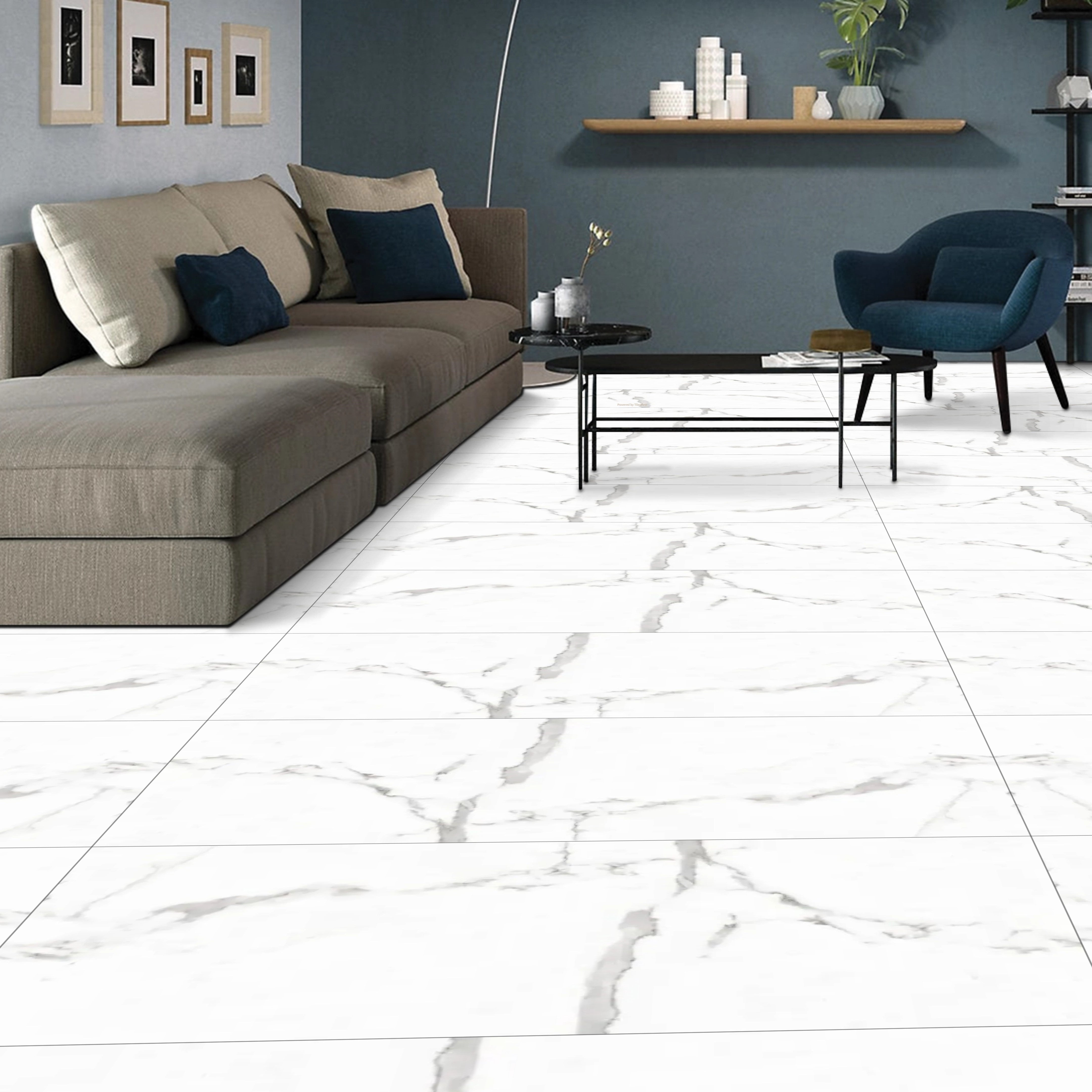 Gleam Calacuta White Marble Polished Porcelain Rectified Wall Floor Tile 60x120cm