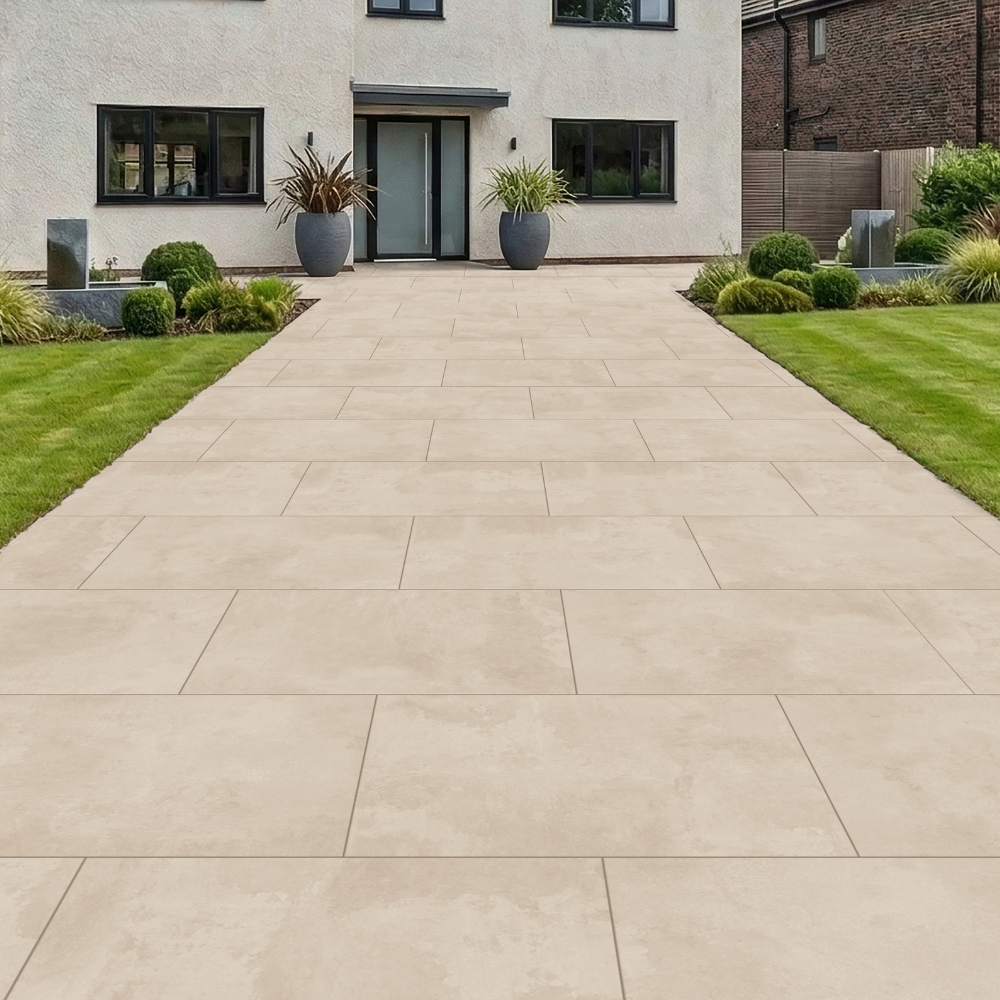 Cement Beige Outdoor Porcelain Paving Tiles 600x900mm R11 Anti Slip 20