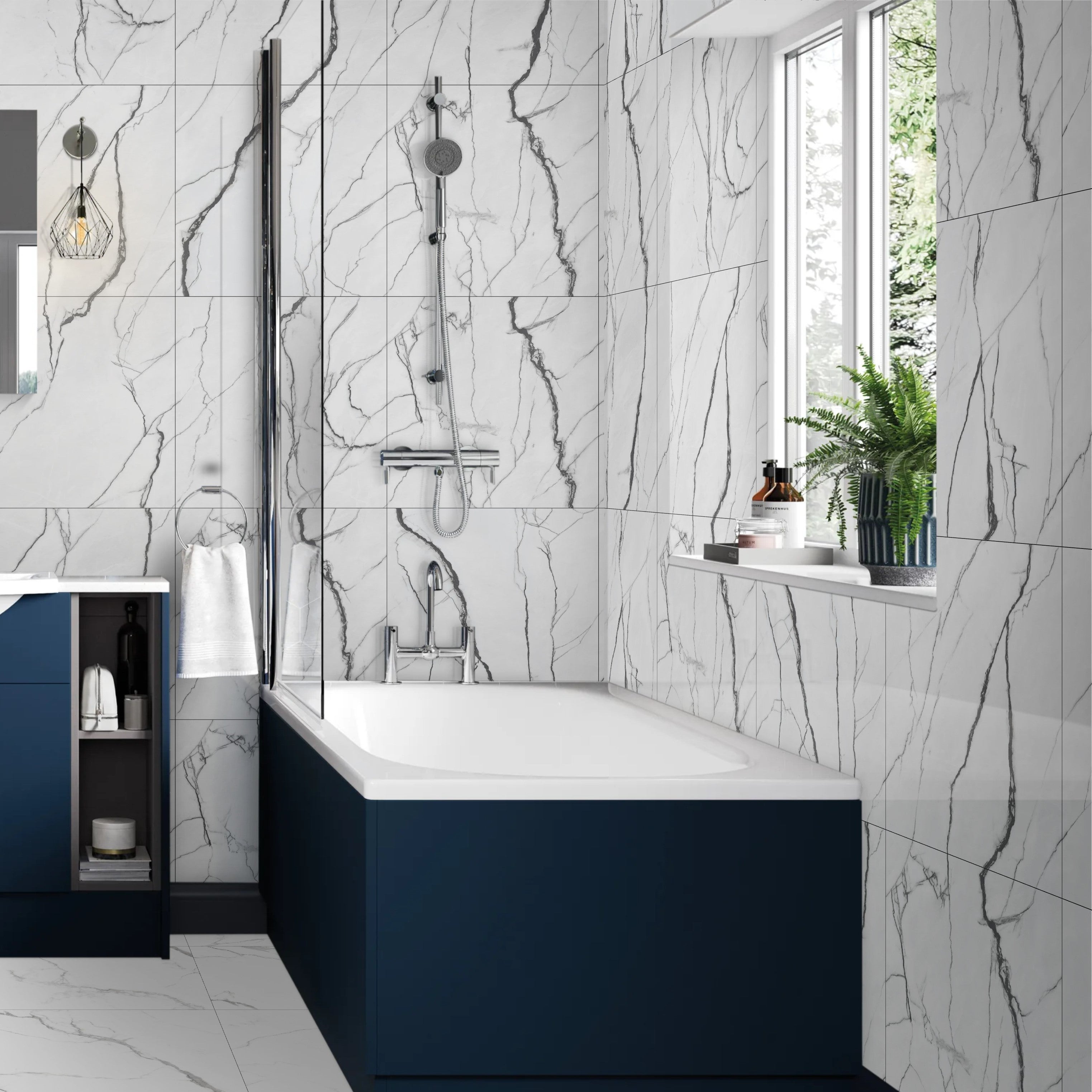 Classic Black Vein Gloss 60X60cm Porcelain Bathroom Kitchen Wall Floor Tile