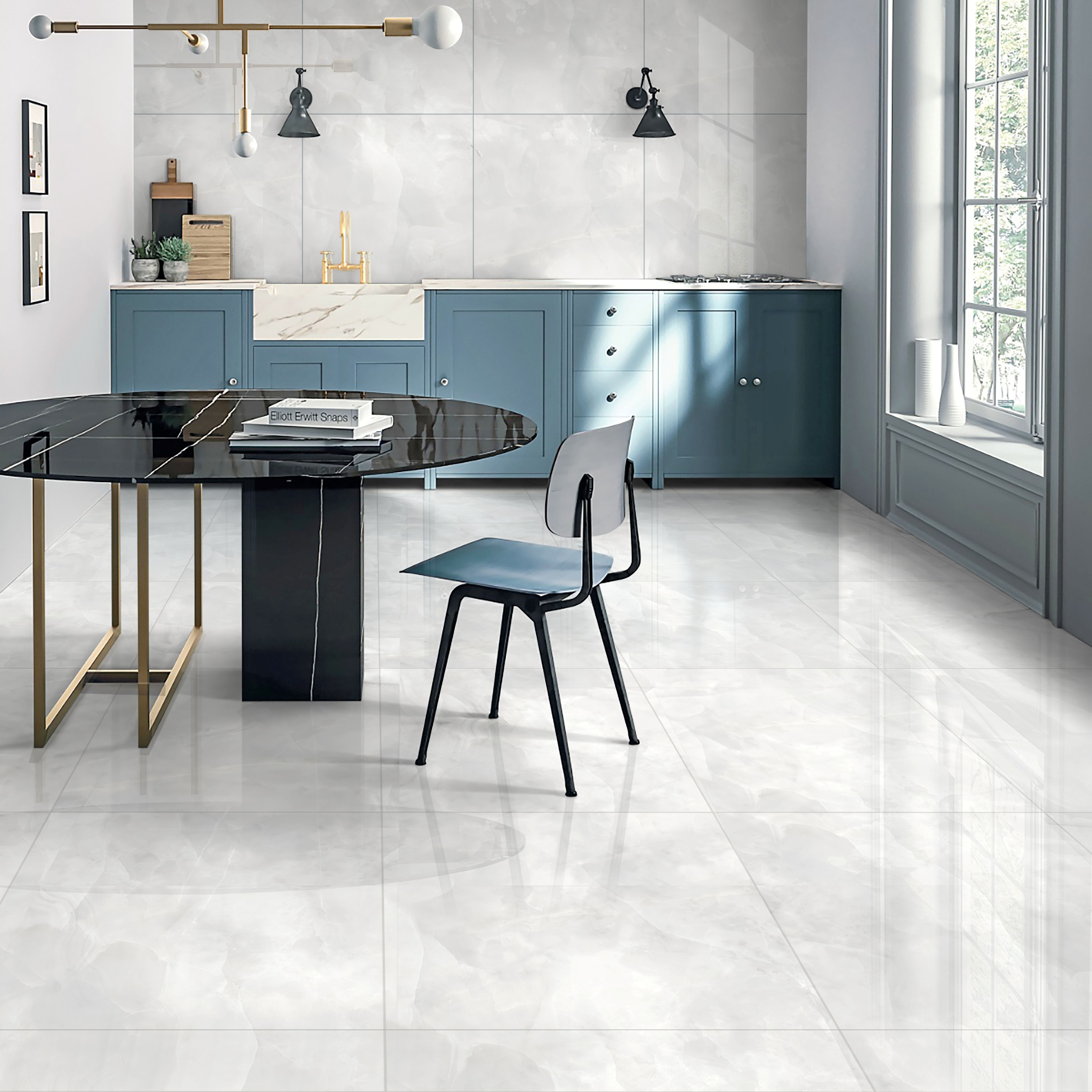 Cloud Frost Gloss Porcelain 80x80cm Kitchen Bathroom Wall Floor Tiles