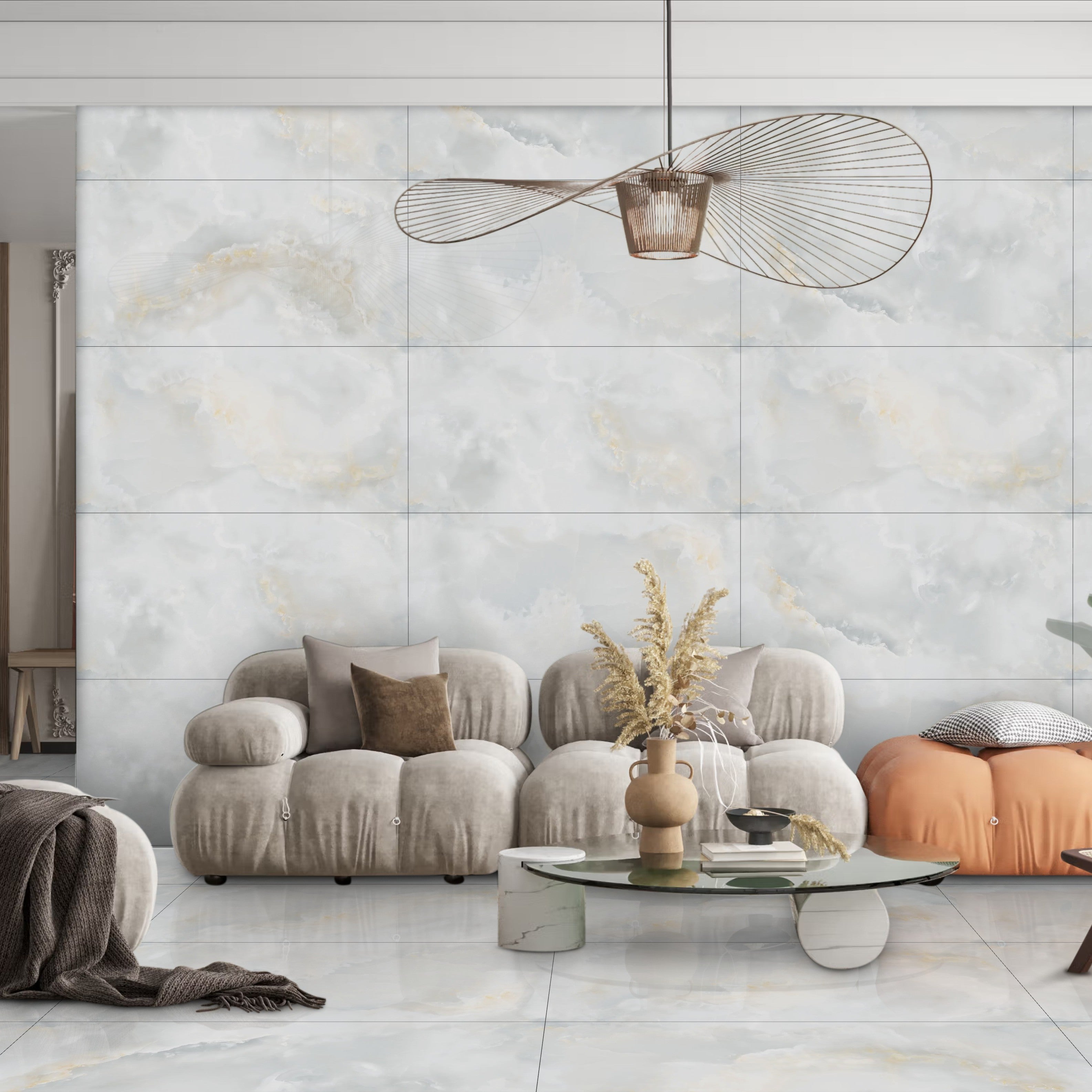 Coral Onyx Gloss Porcelain 60x120cm Wall and Floor Tiles