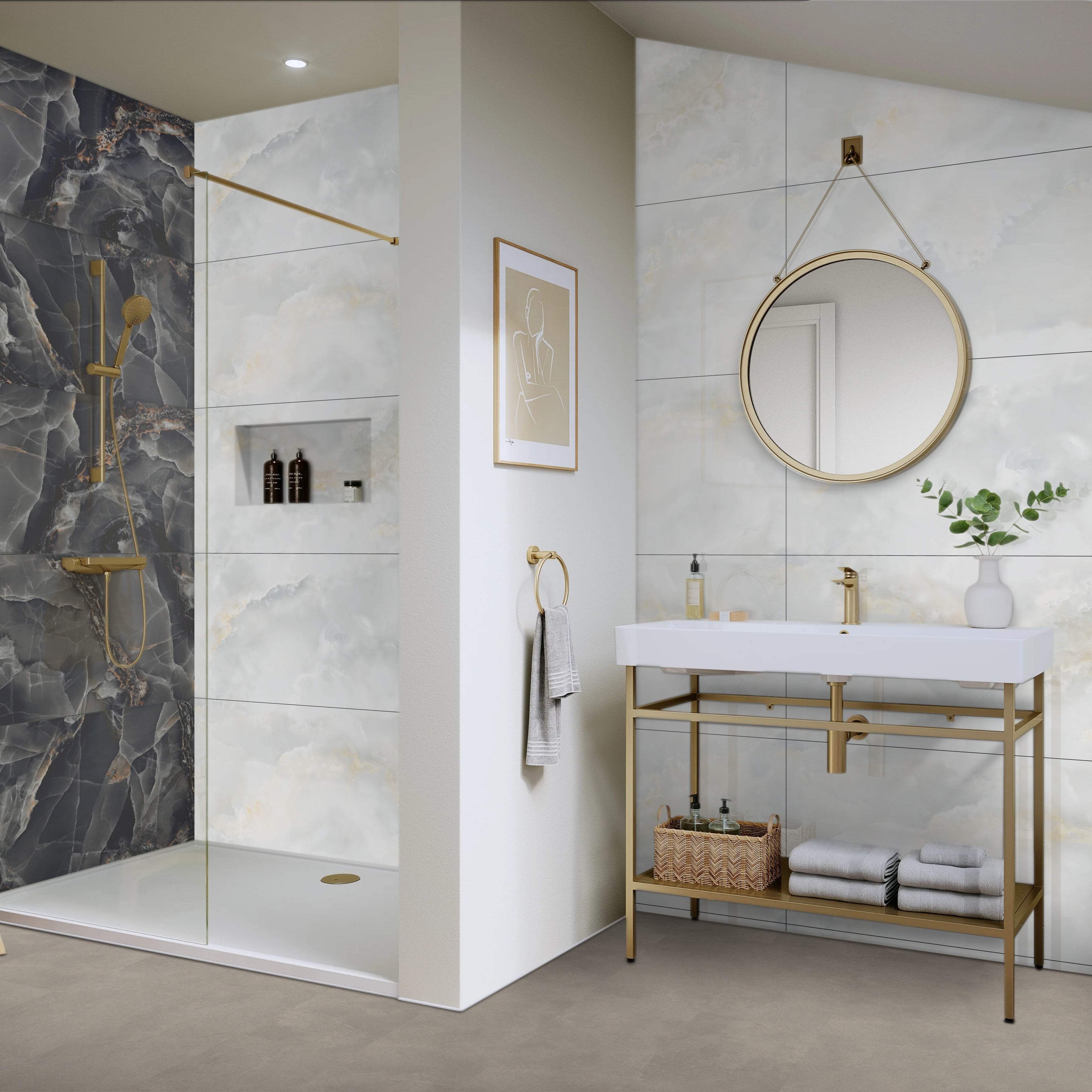 Coral Onyx Gloss Porcelain 60x120cm Wall and Floor Tiles