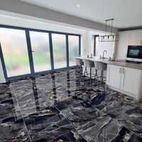 Cosmo Onyx High Gloss Balck Porcelain 60x120cm Wall Floor Tiles