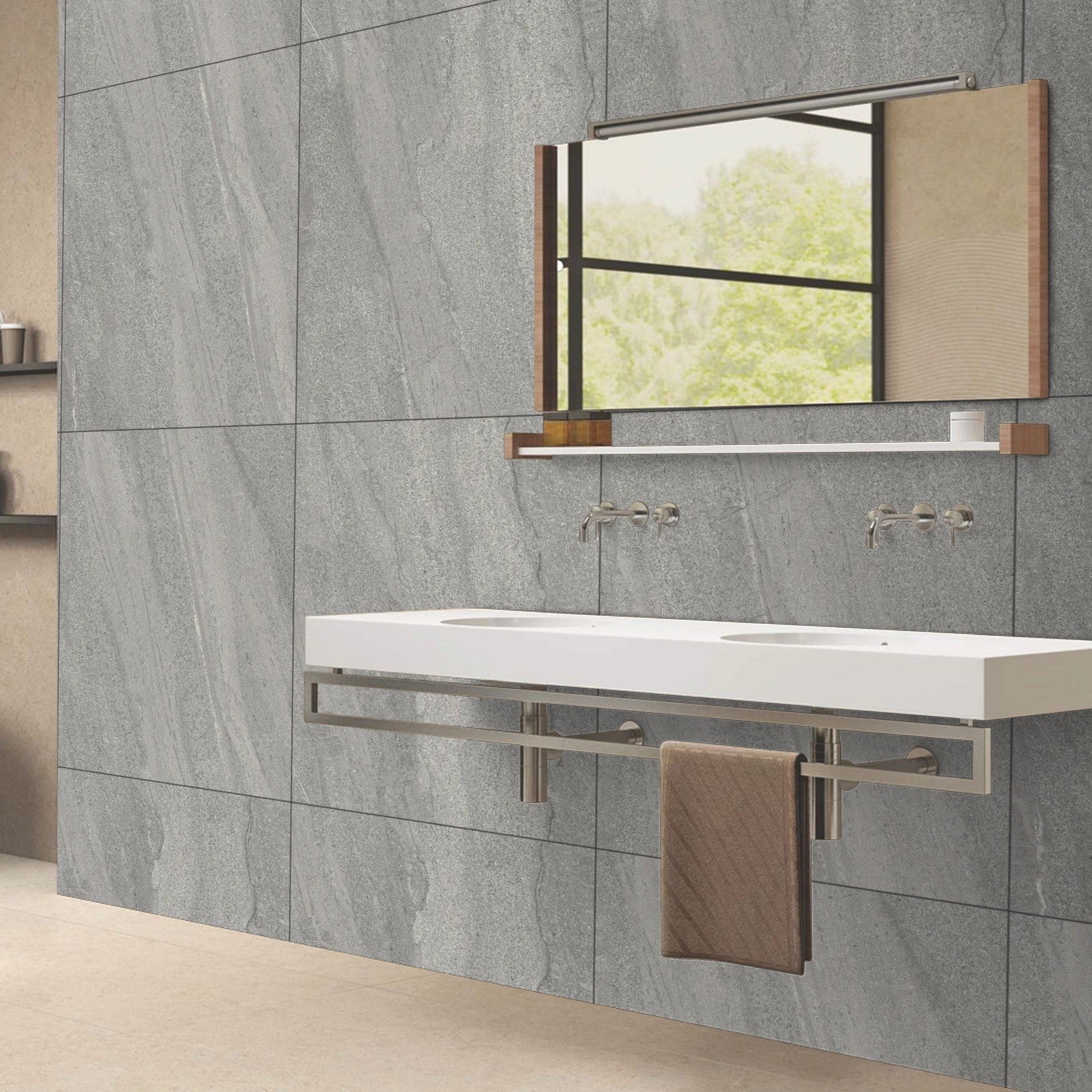 Sahara Dark Grey Sugar Finish Porcelain 60x60cm Wall and Floor Tiles