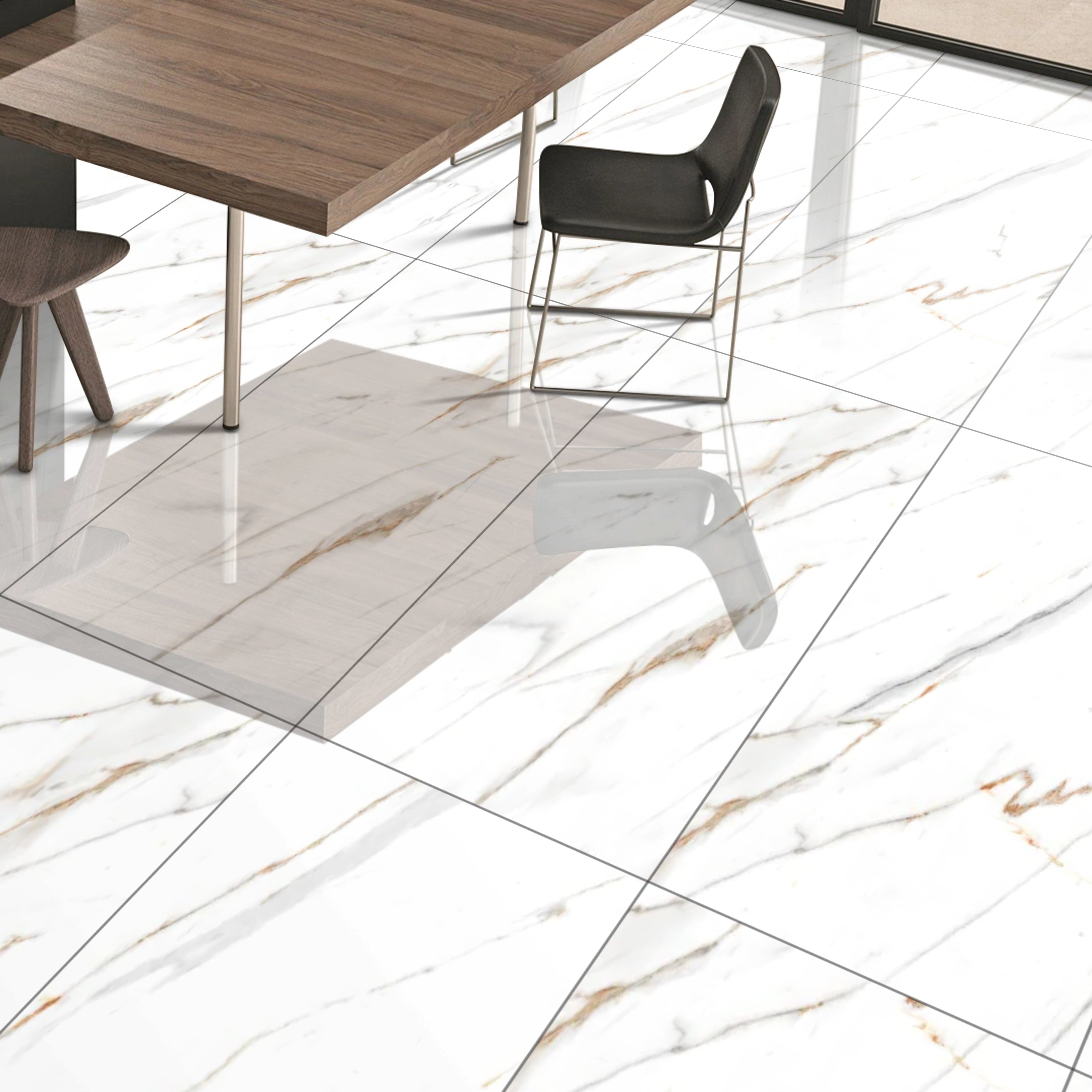 Golden Carrara Gloss Porcelain 60x120cm  Wall and Floor Tiles