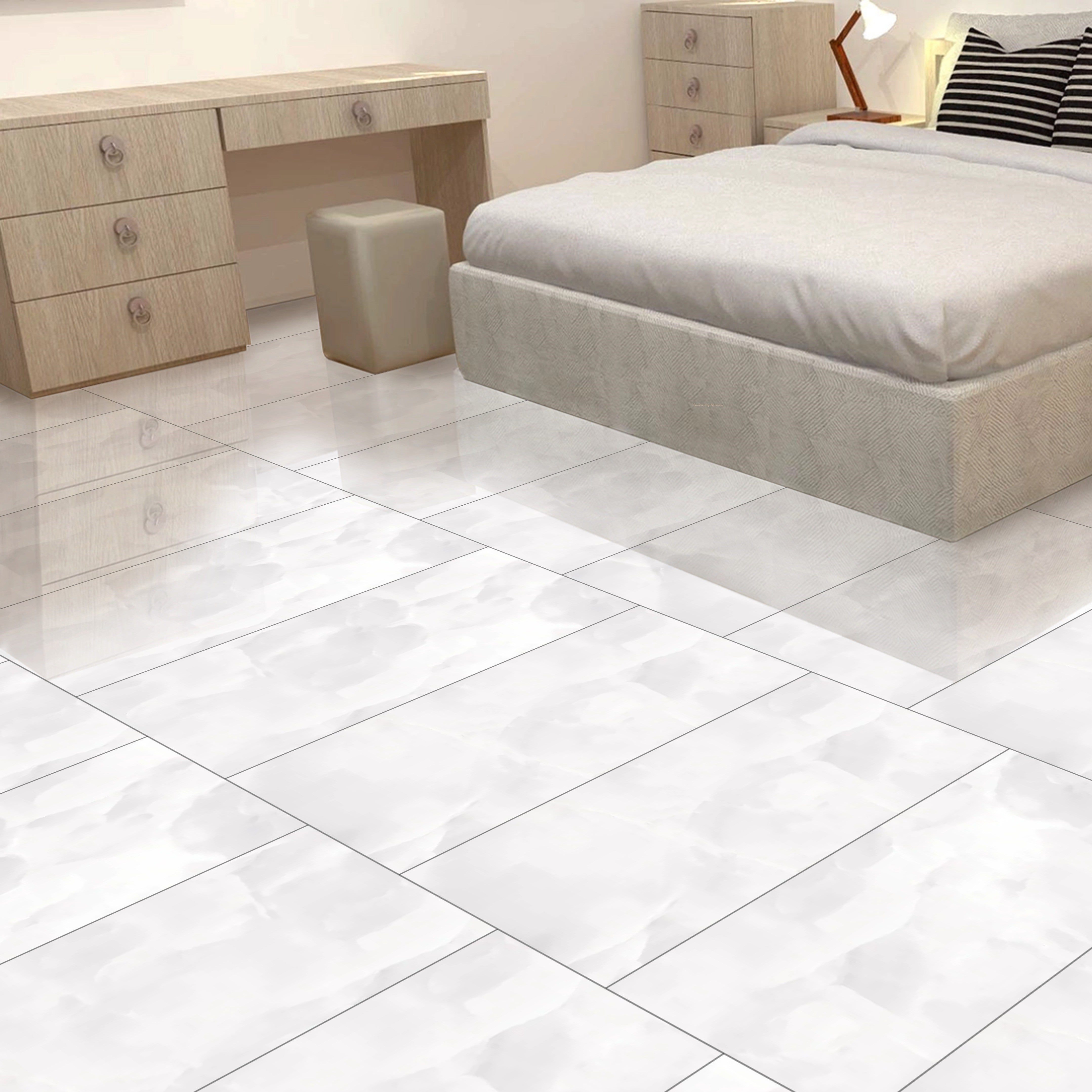 Moonlit White Onyx Gloss Porcelain 60x120cm Wall and Floor Tiles