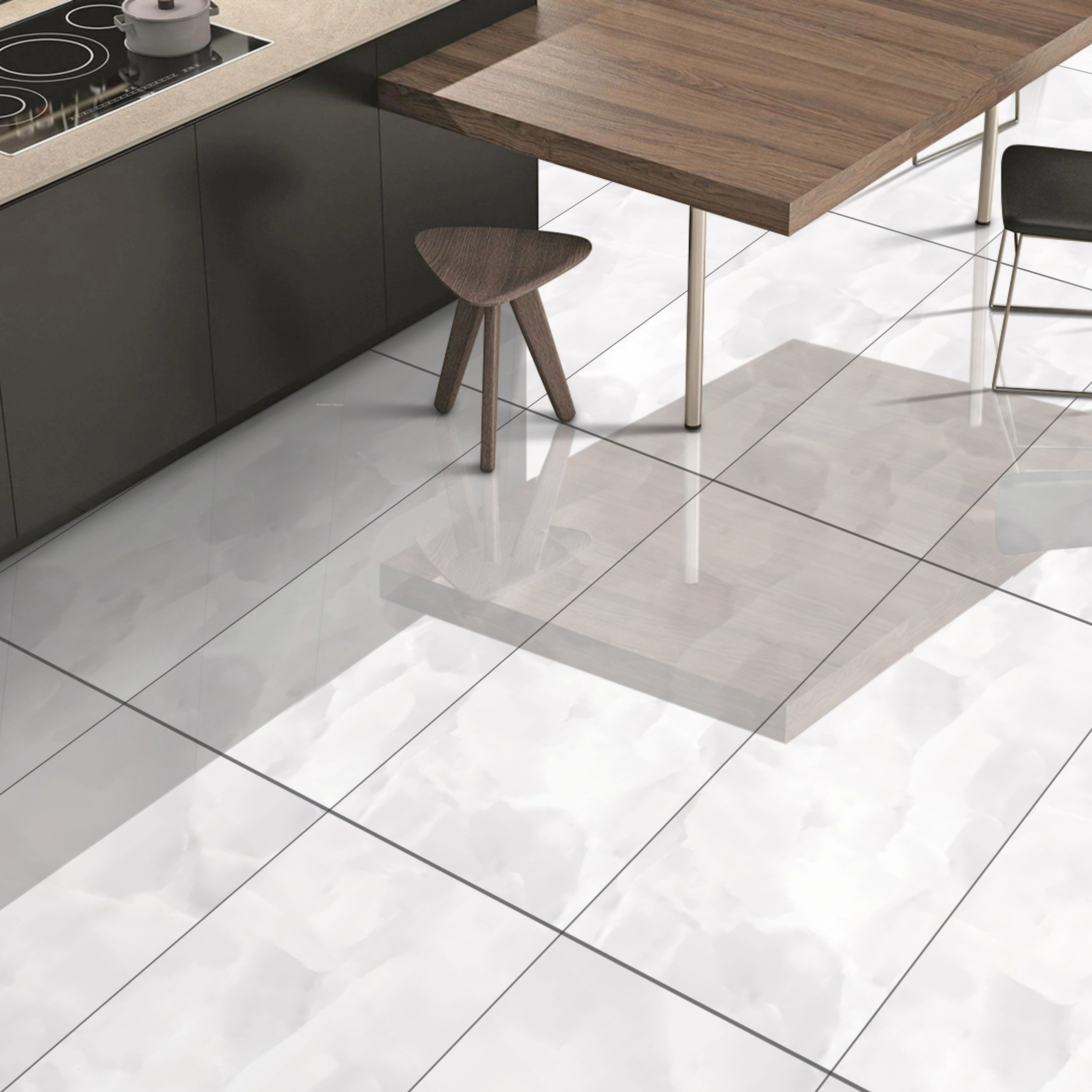 Moonlit White Onyx Gloss Porcelain 60x120cm Wall and Floor Tiles