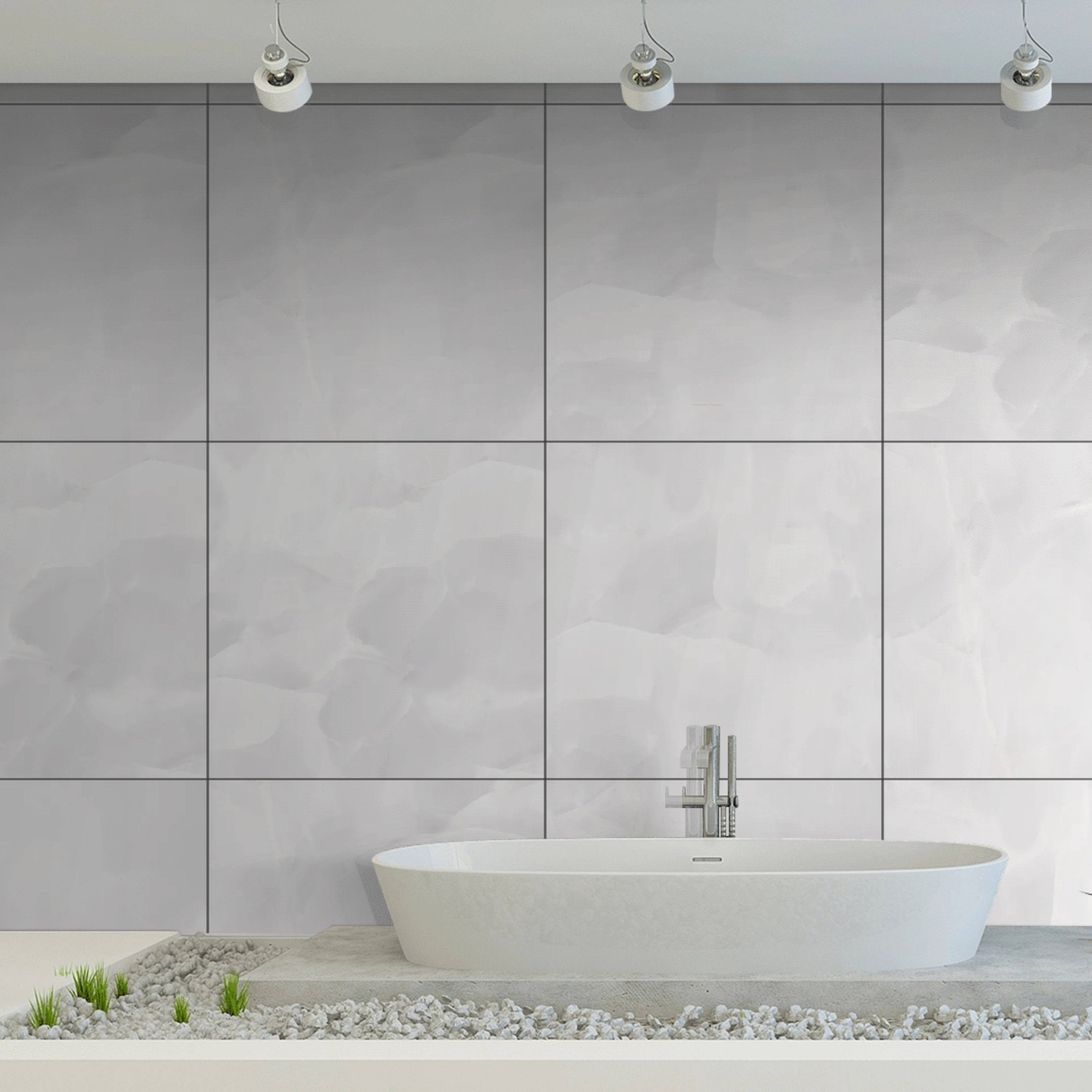 Moonlit White Onyx Gloss Porcelain 60x60cm Wall and Floor Tiles