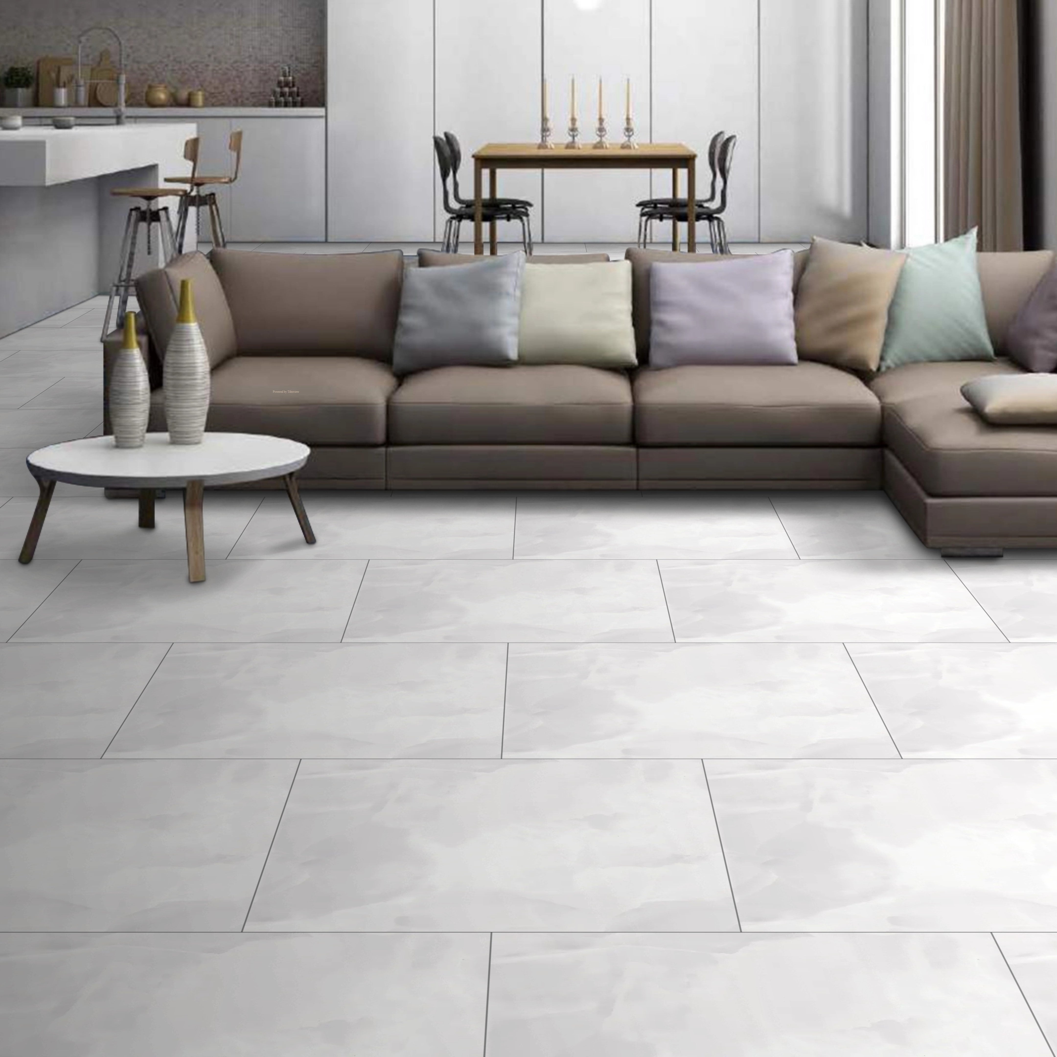 Moonlit White Onyx Gloss Porcelain 60x60cm Wall and Floor Tiles