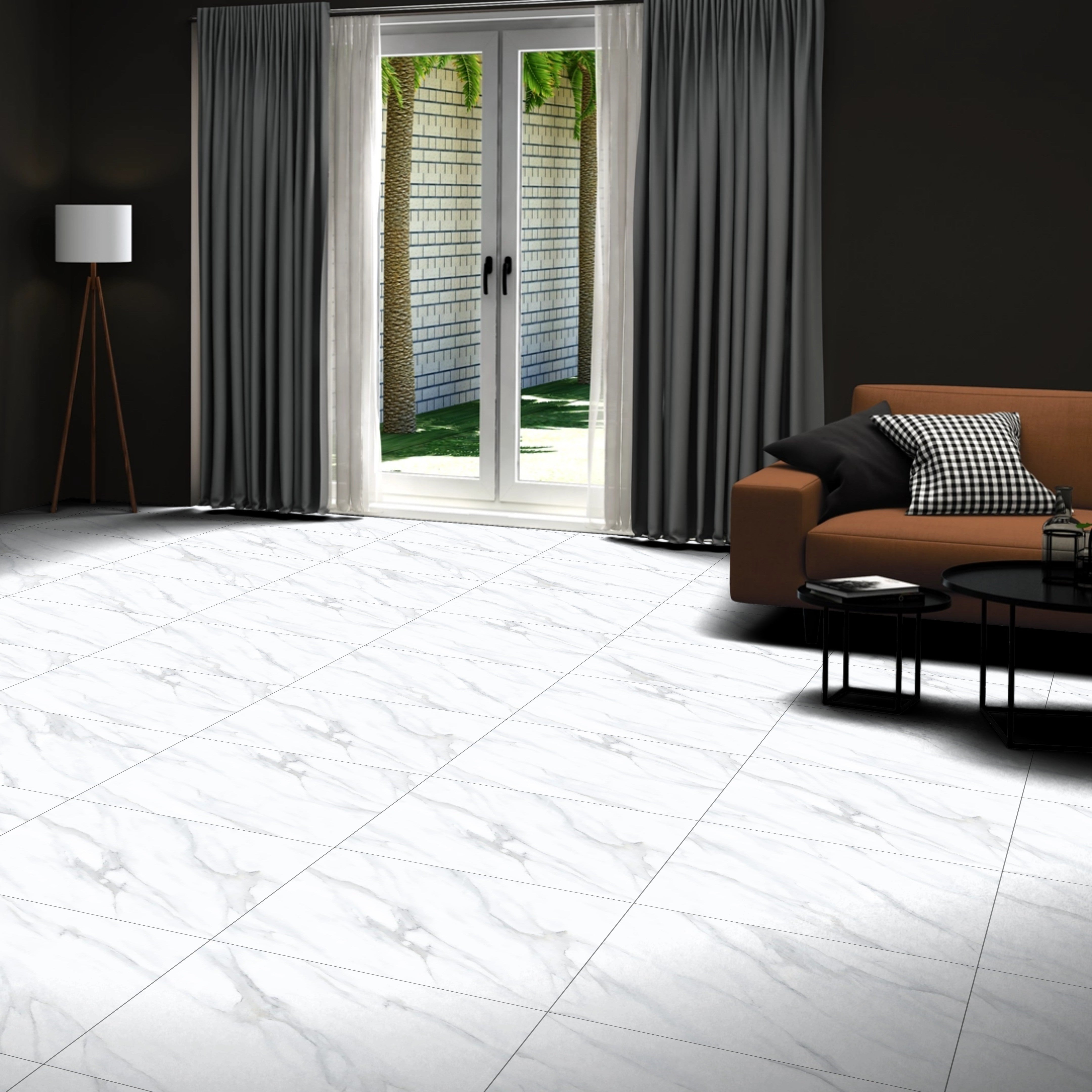 Mirage Pearl Matt Marble Effect Porcelain 60x60cm Kitchen Bathroom Wall and Floor Tile
