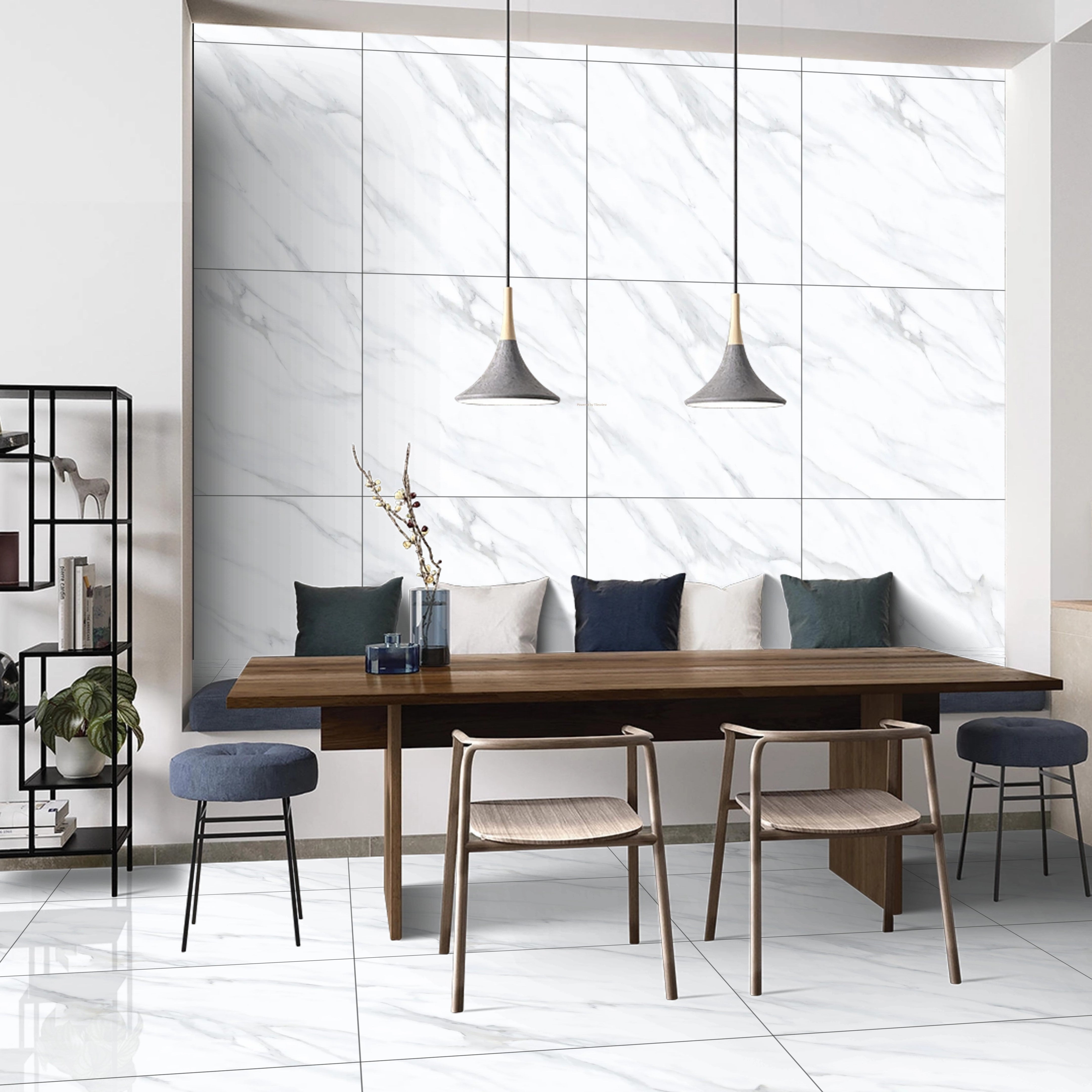 Mirage Pearl Matt Marble Effect Porcelain 60x60cm Kitchen Bathroom Wall and Floor Tile