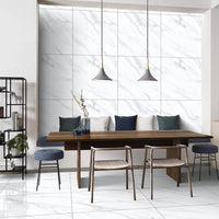 Mirage Pearl Matt Marble Effect Porcelain 60x60cm Kitchen Bathroom Wall and Floor Tile