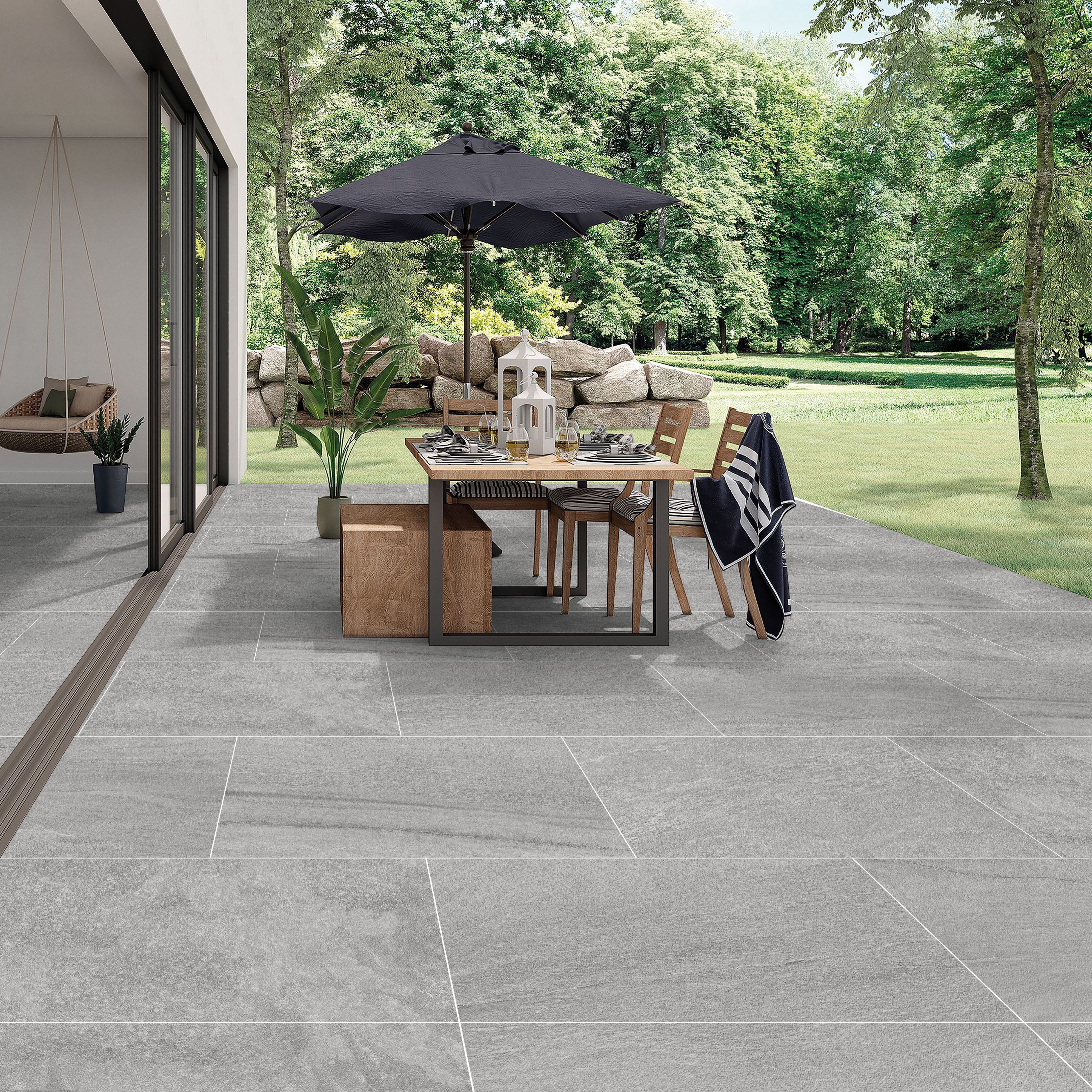 Summit Grey Porcelain 60x90cm Anti Slip Outdoor Parking Garden Matt Tiles