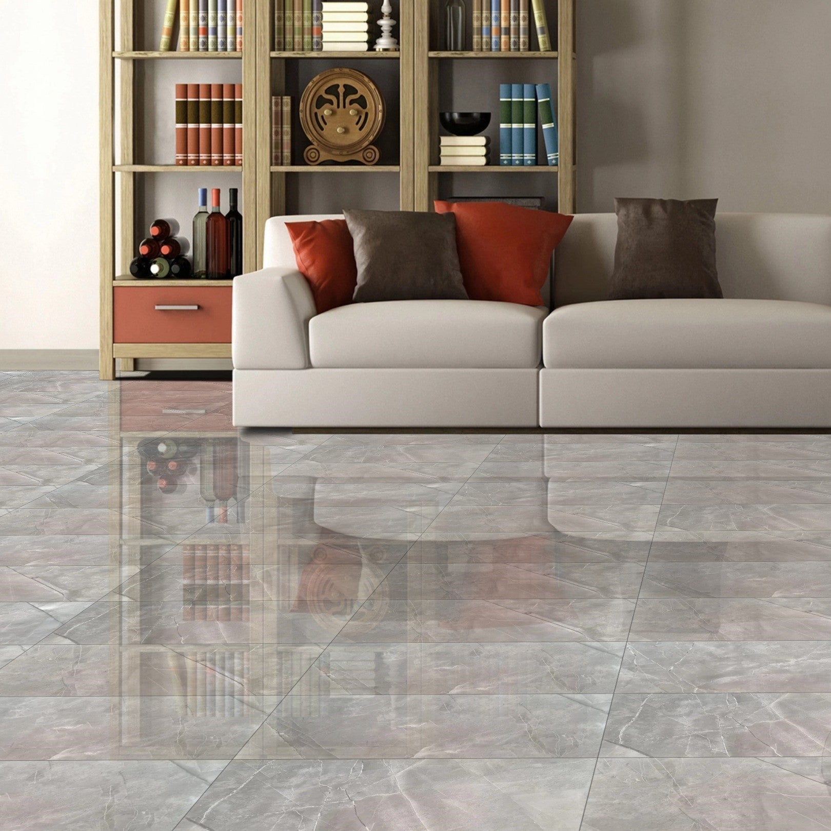 Shadowed Steel Grey Gloss Porcelain 30X60cm Wall Floor Tiles