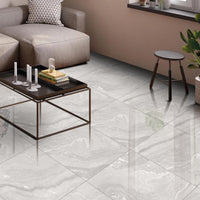 Whispering Storm Grey Gloss 60x60cm Porcelain Wall Floor Tile