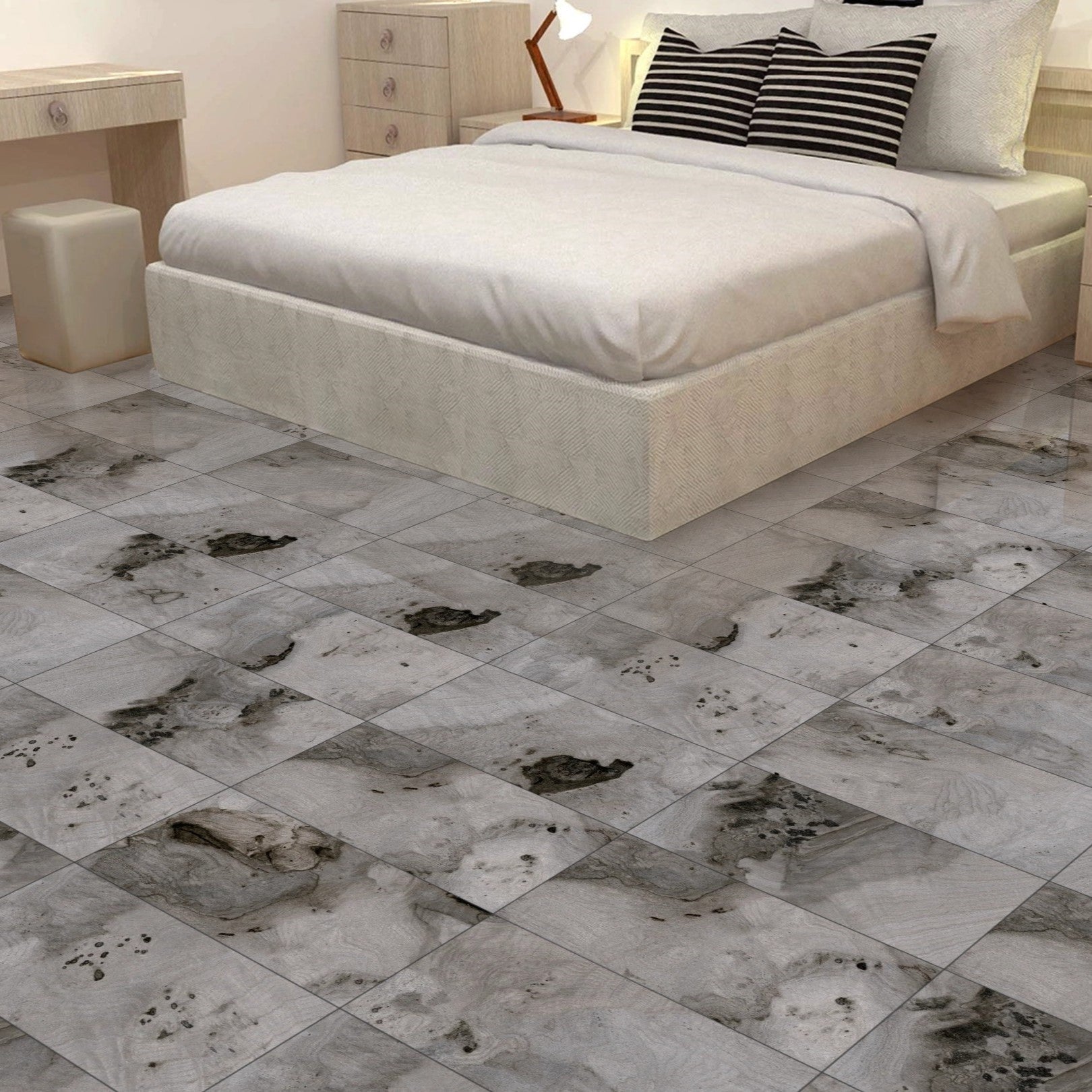 Pebble Mist Grey Porcelain Floor Wall Tiles 30X60cm Kitchen Bathroom Wall Floor Gloss Tiles