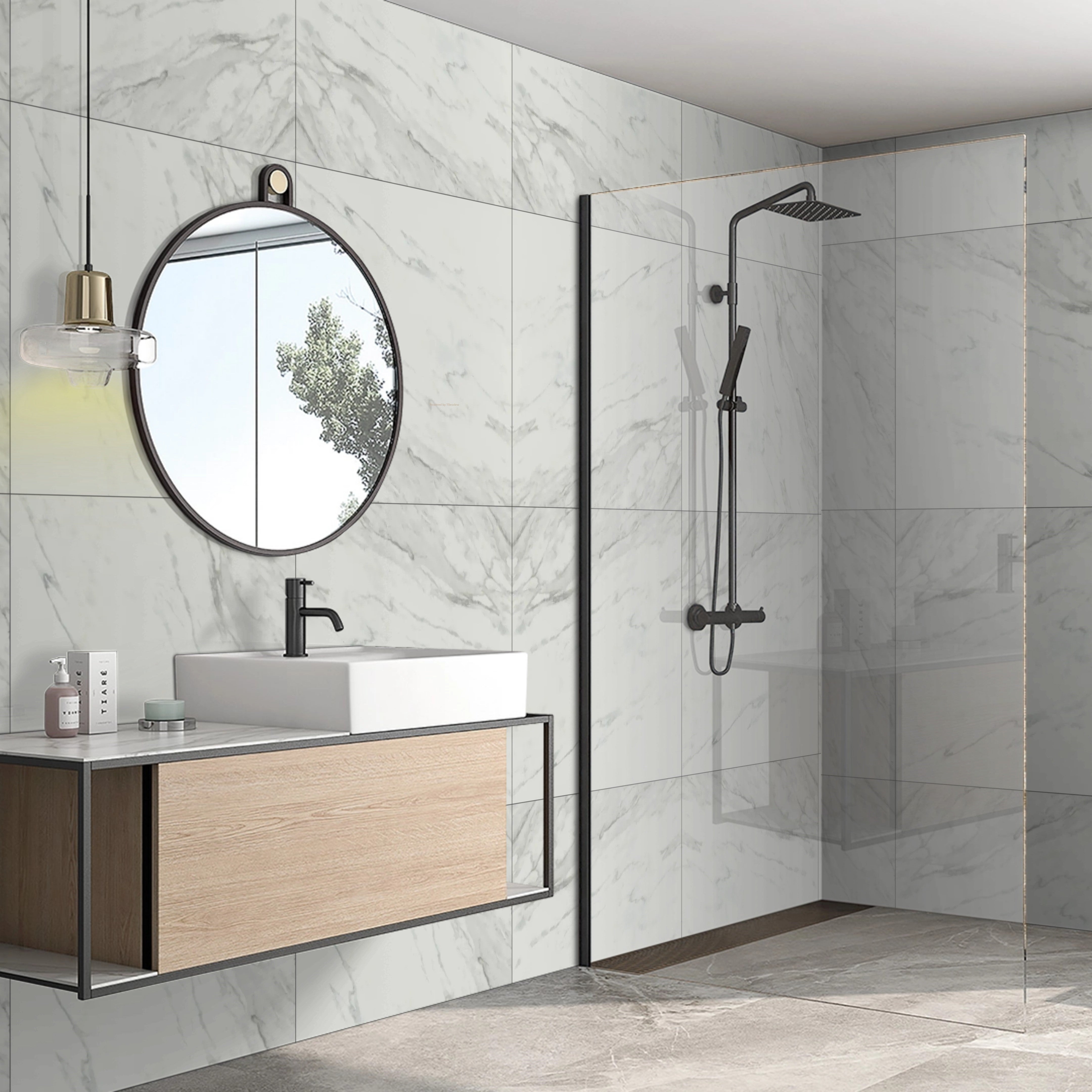 Luceat White Marble Gloss Porcelain Wall Floor Tile 60x60cm