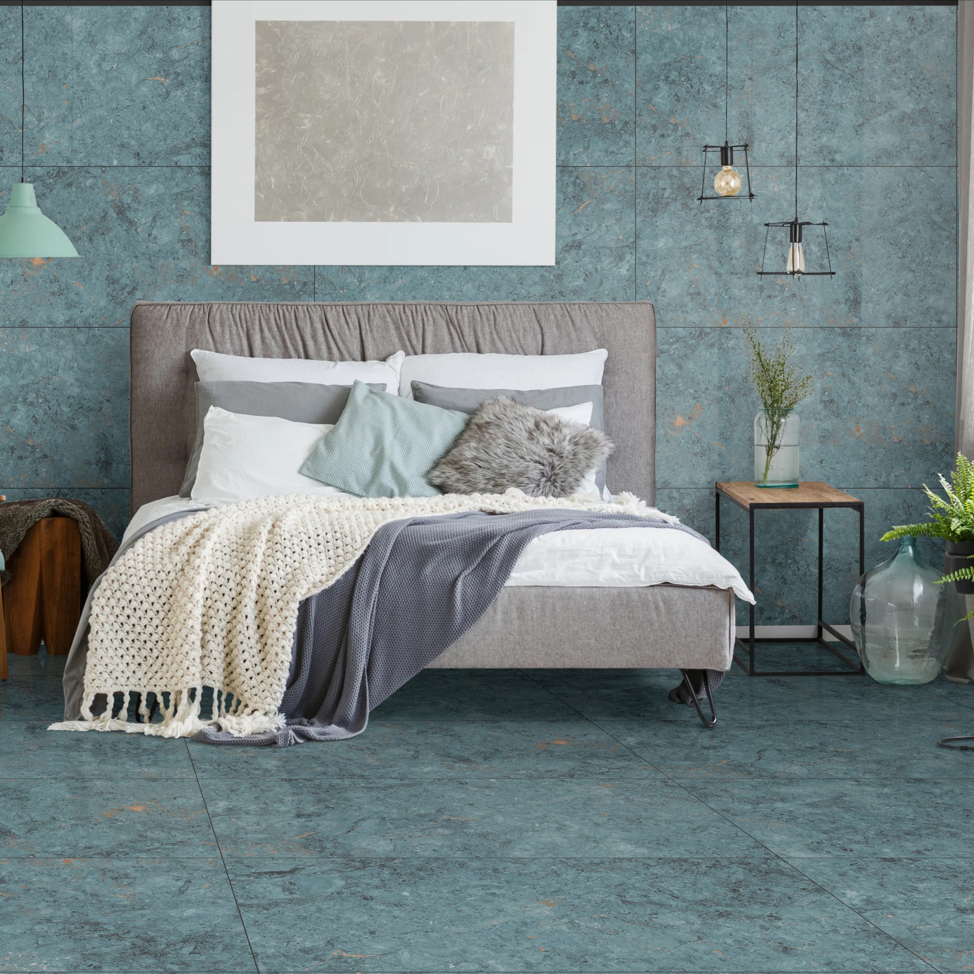Green Fusion Marble High Gloss Blue Porcelain 60x120cm Wall Floor Tiles