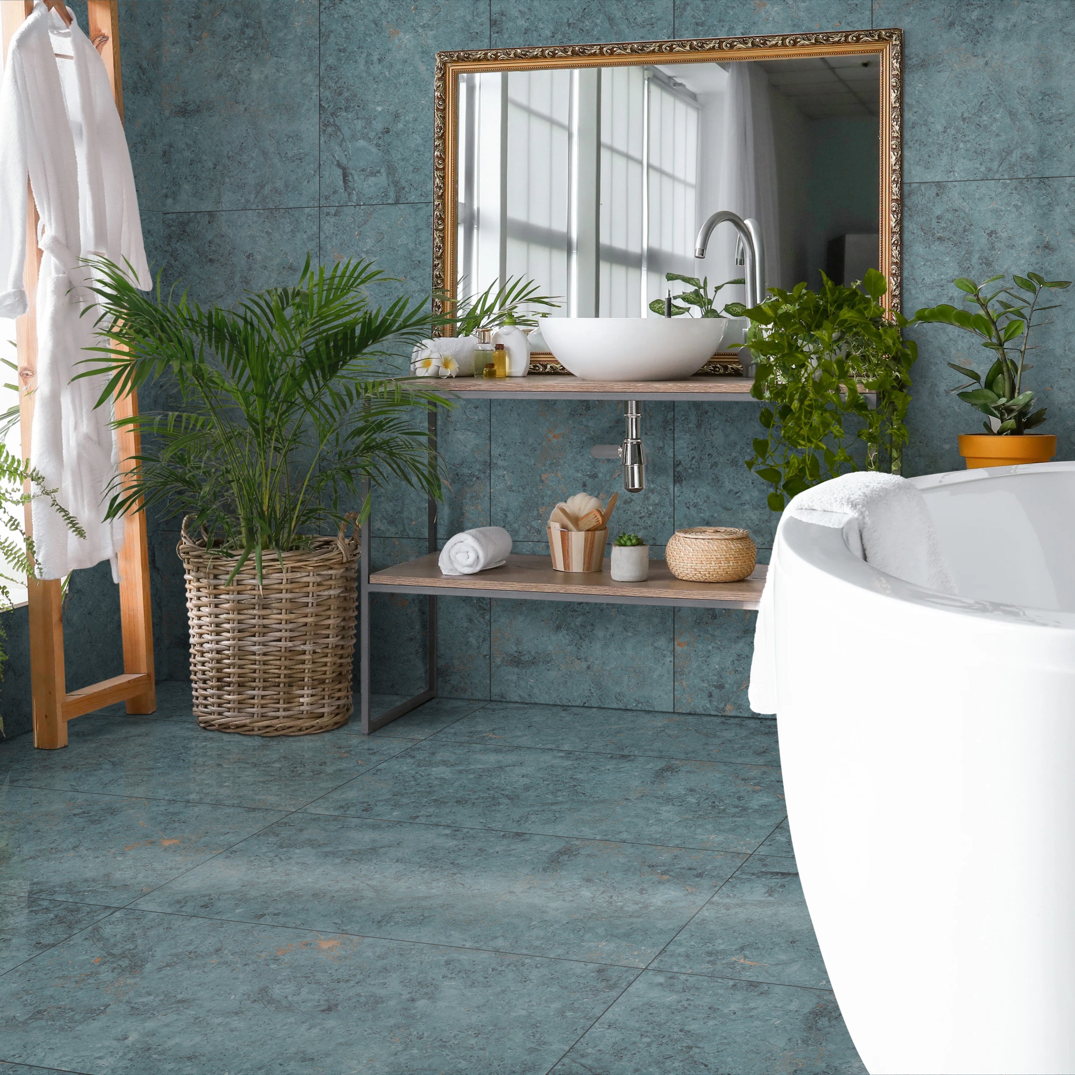 Green Fusion Marble High Gloss Blue Porcelain 60x120cm Wall Floor Tiles