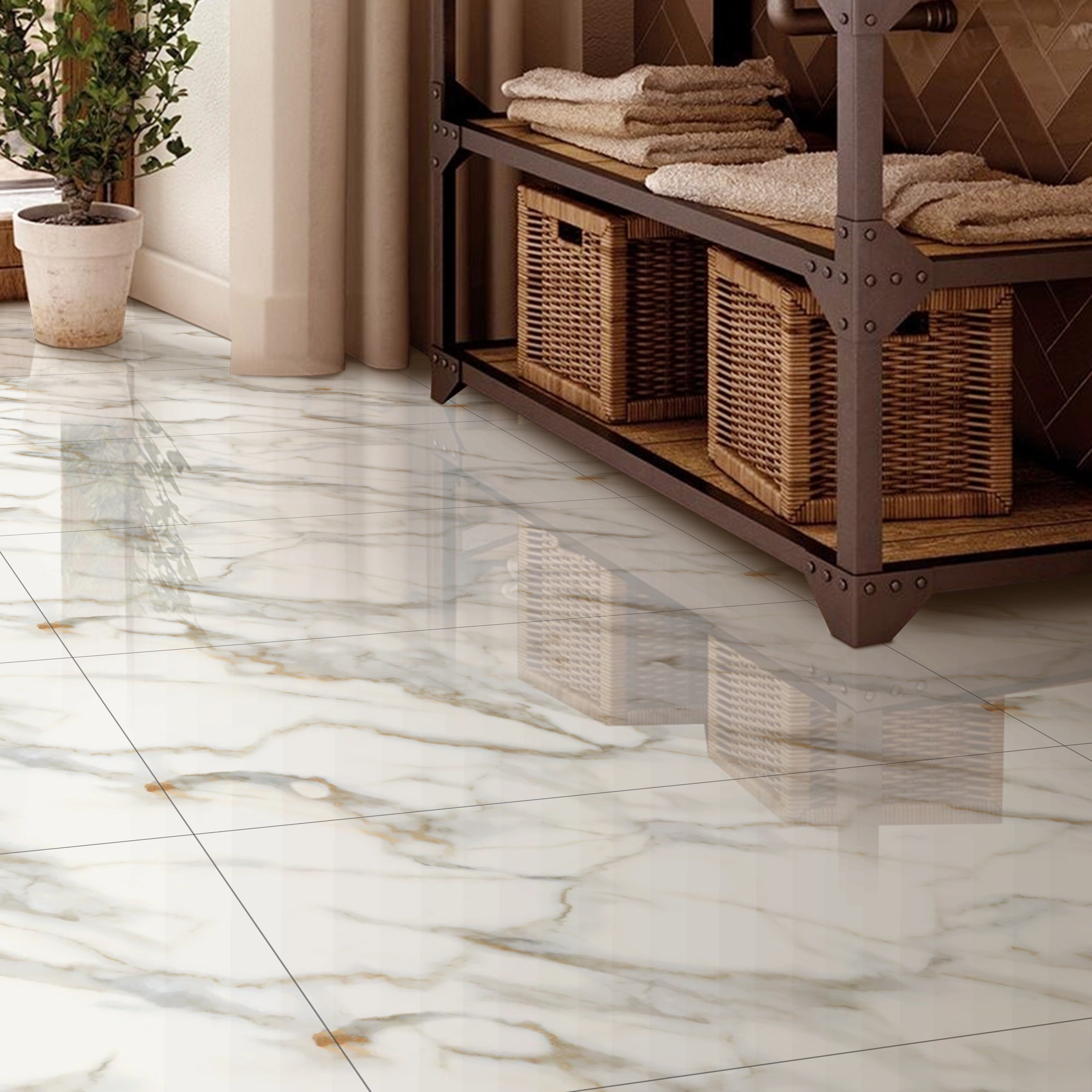 Honey Gold Gloss Porcelain 60x120cm Wall and Floor Tiles