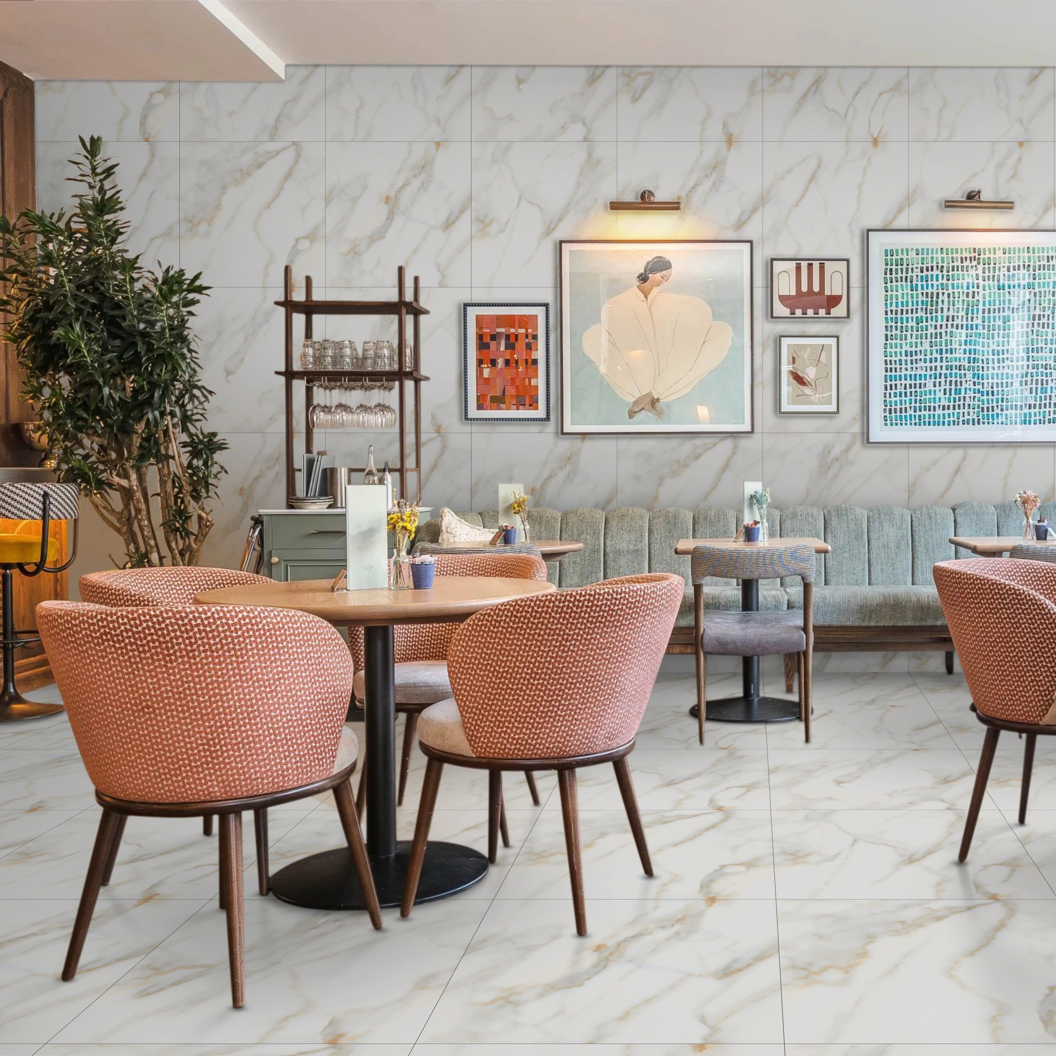 Honey Gold Marble Matt Porcelain 60x60cm Wall and Floor Tiles