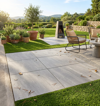 Kandla Grey Outdoor Porcelain Paving Slabs 600x600mm R11 Anti‑Slip 20mm