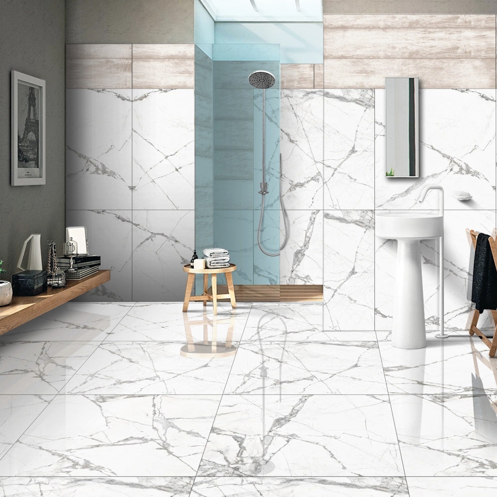 Marble Jade White Porcelain 60x60cm Kitchen Bathroom Wall and Floor Tile