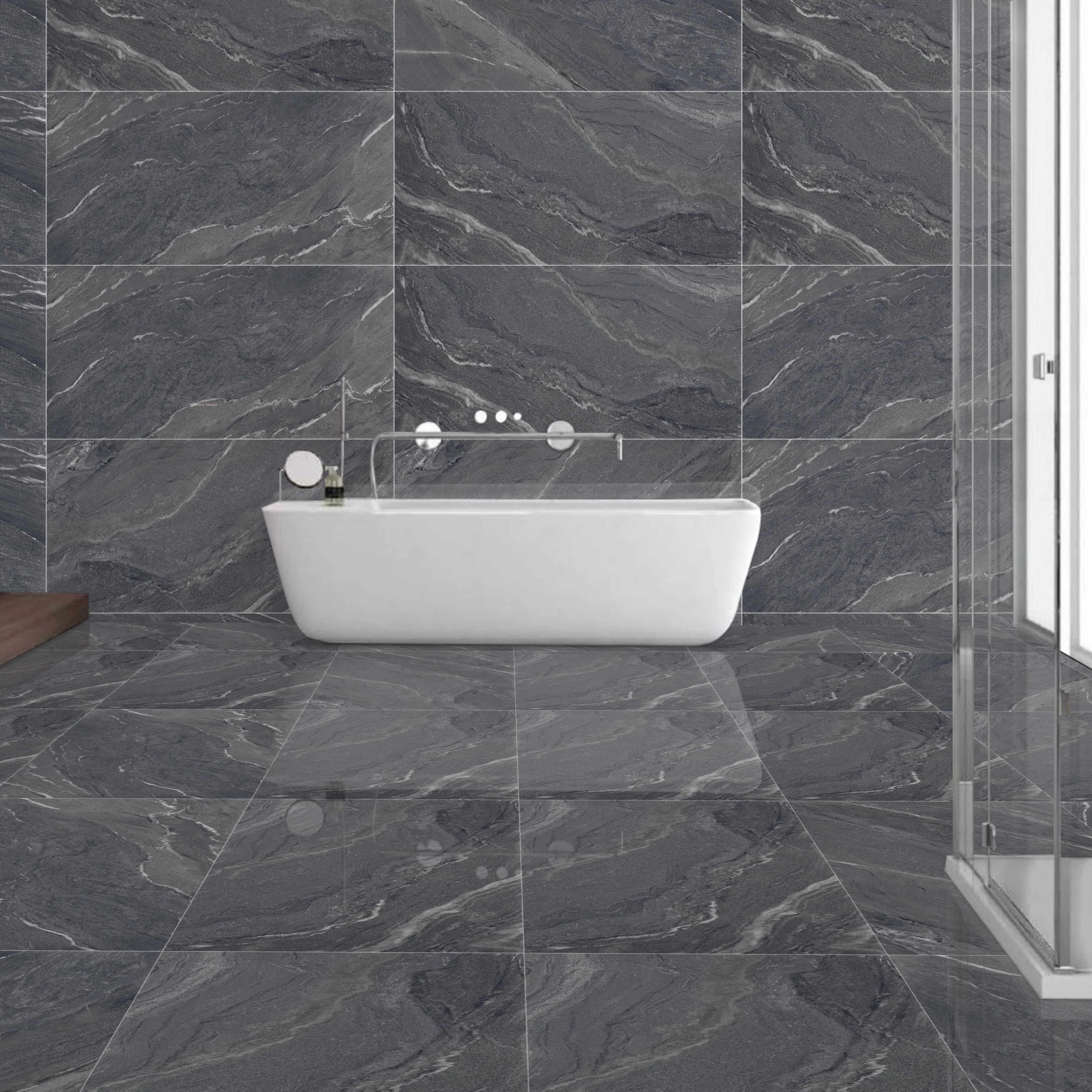 Autumn Nero Matt Porcelain Wall Floor Kitchen Bathroom Tiles 60x120cm