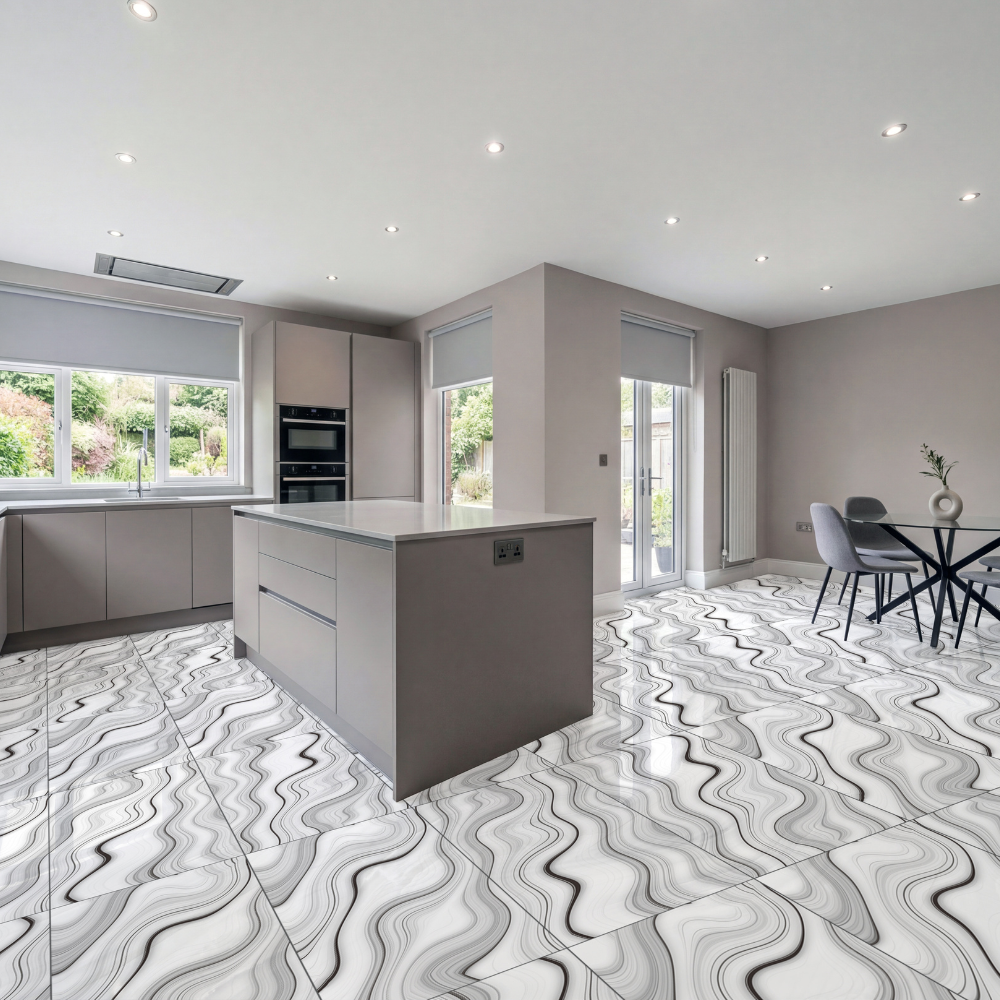 Latin Grey Glossy Glitter Carving 60x120cm Porcelain Wall And Floor Ti ...