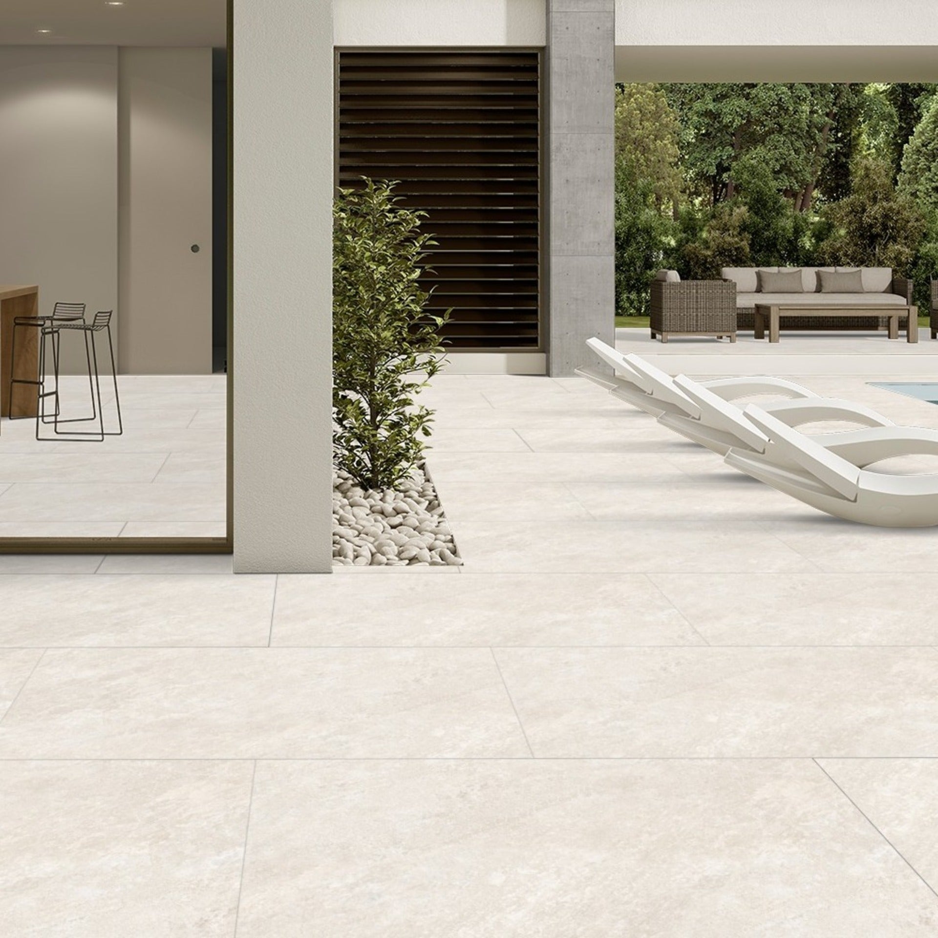 Luminescent Bianco Porcelain 60x90cm Anti Slip Outdoor Parking Garden Matt Floor Tile