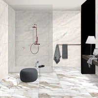Lunar Pearl White Matt Porcelain 60x120cm Wall and Floor Tiles
